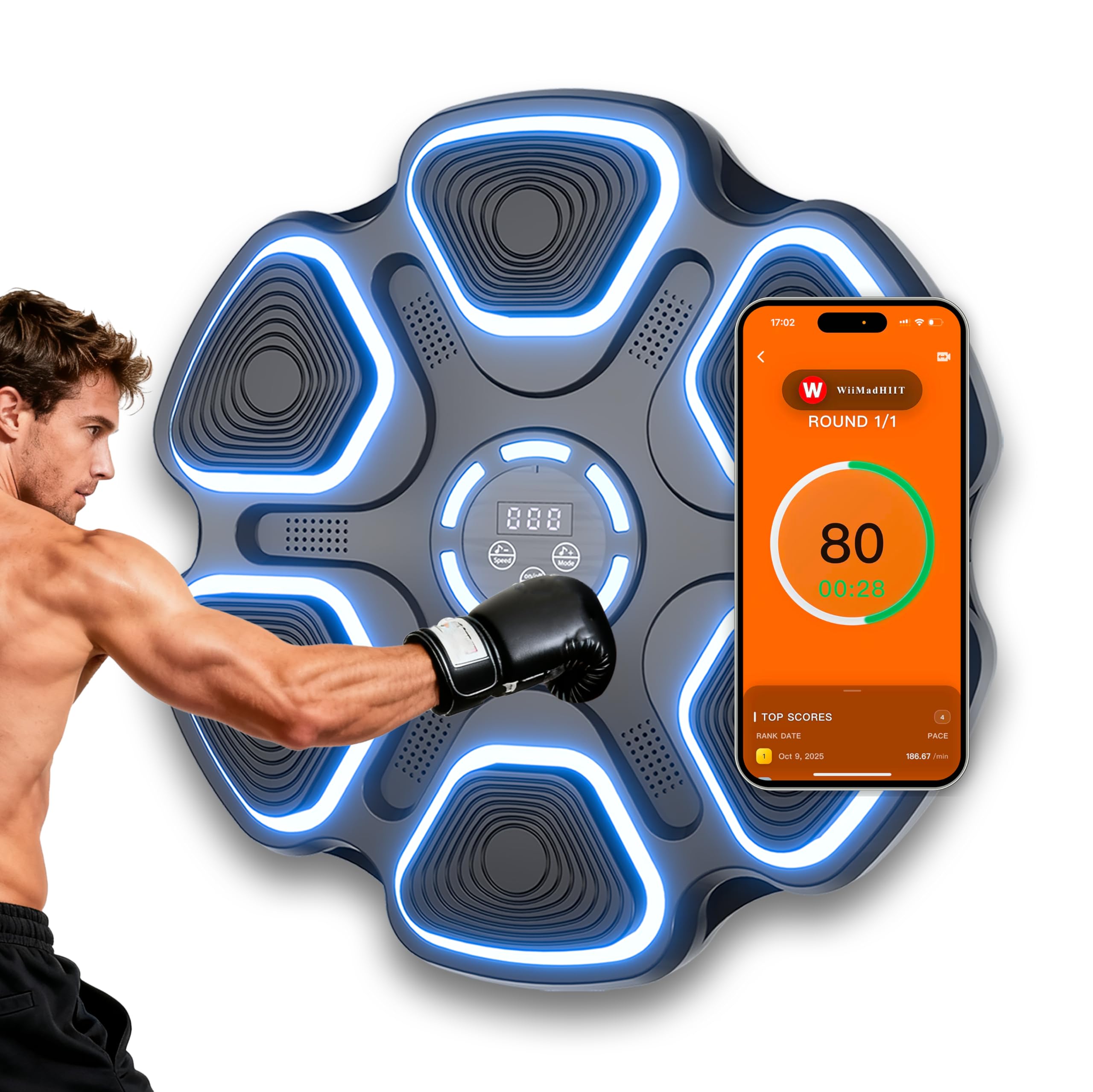 Smart 2025 Music Boxing Machine: Bluetooth Wall Mounted Home Gym Workout