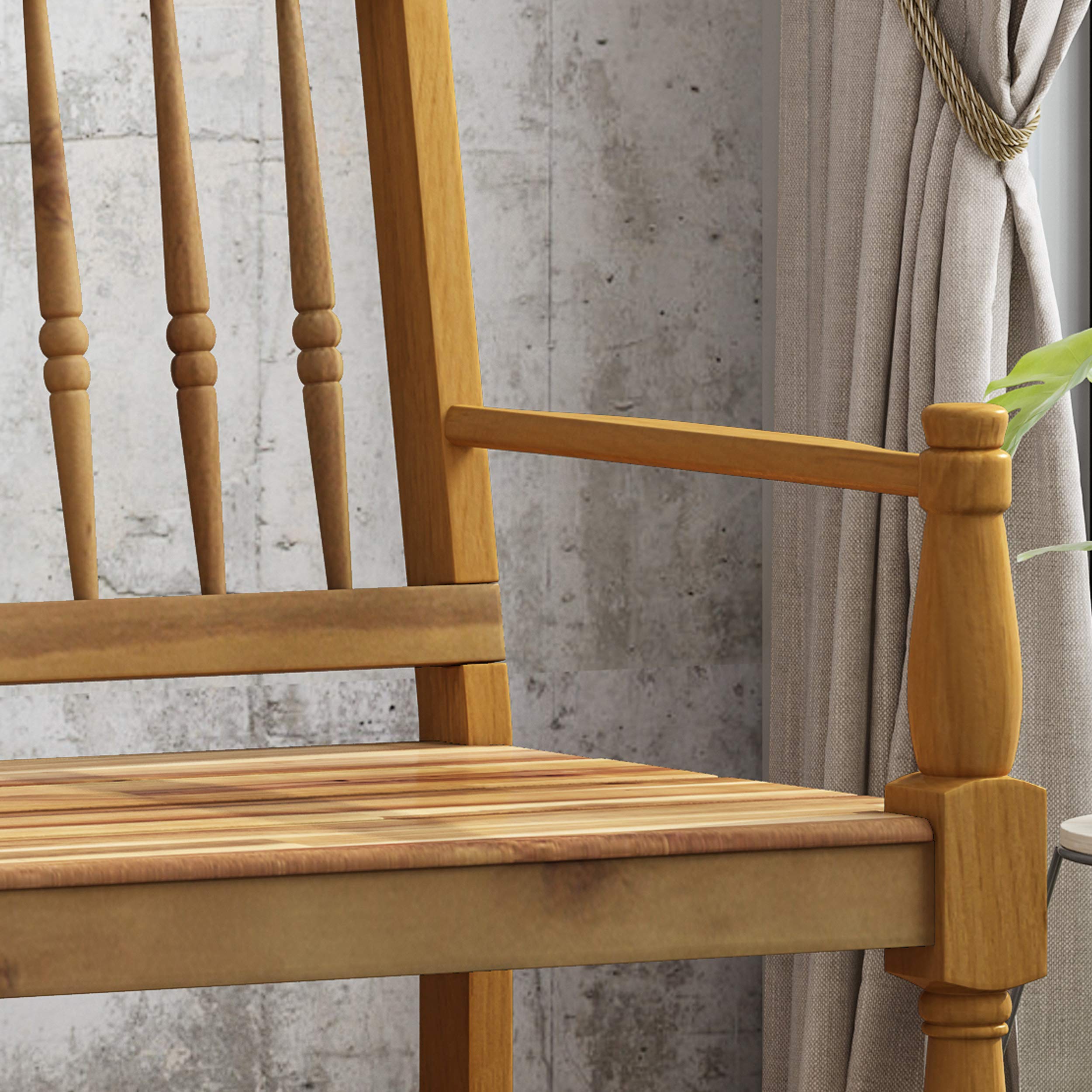 Christopher Knight Home Eddie Indoor Farmhouse Acacia Wood Bench with Shelf, Teak Finish