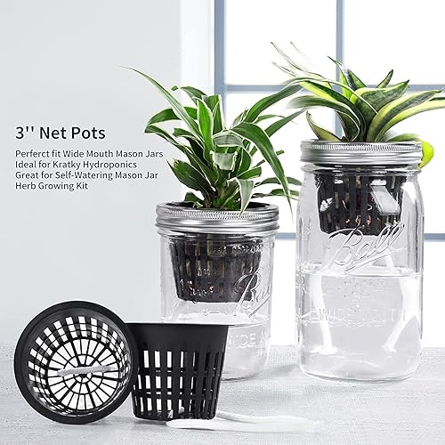 Miniatura 10 de Macetas de red de 3 pulgadas para hidroponía, 30 paquetes con etiquetas para plantas, 30 unidades, copas de red de boca ancha resistentes, macetas