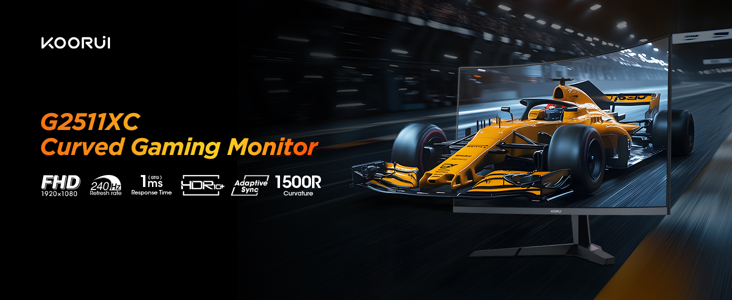 Amazon.com: KOORUI 25 Inch Curved Gaming Monitor 240Hz FHD