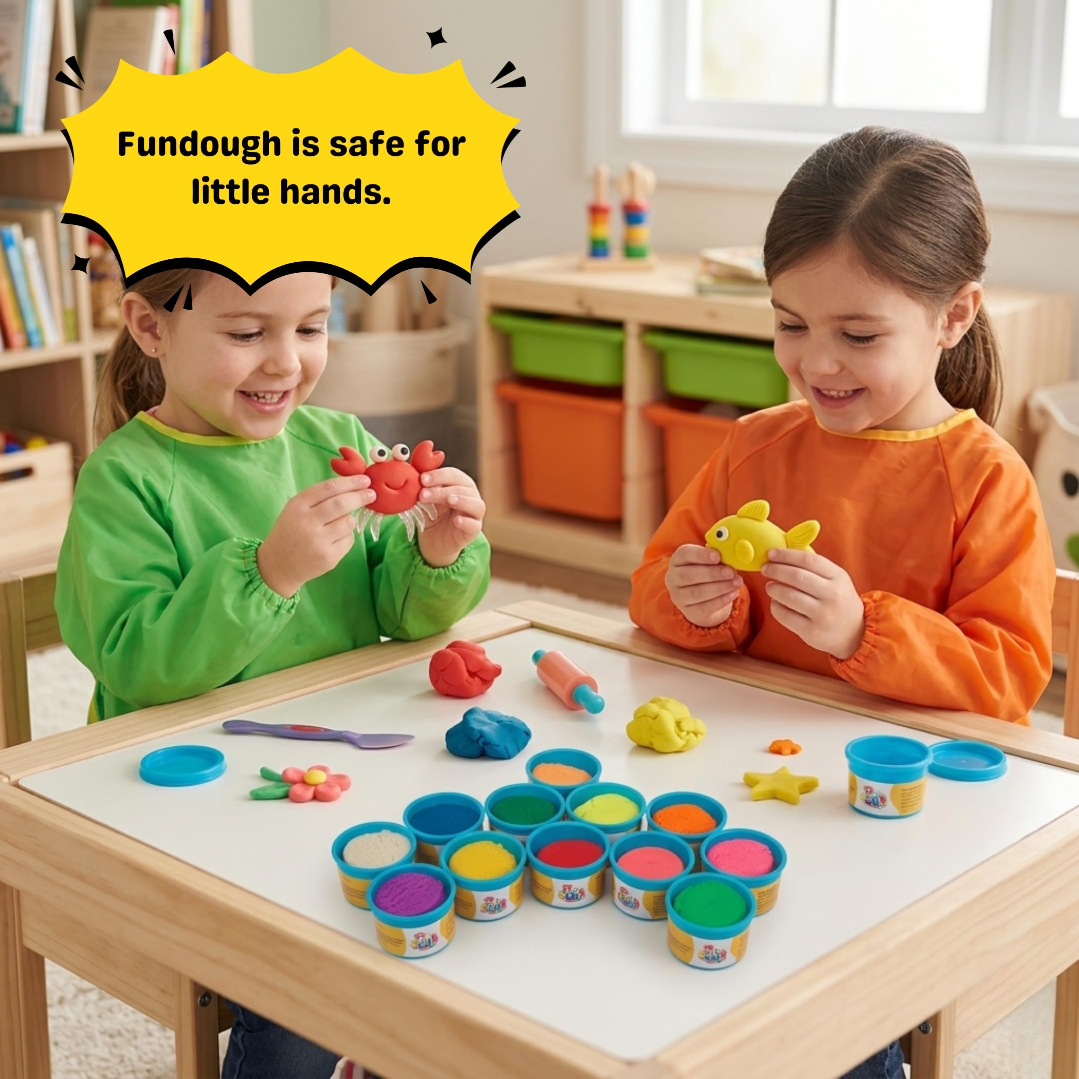 Funskool Fundough Fun Pack, 12 tubs of Dough, 50gms Each, Toys for Kids, Shaping, Sculpting, 3 Years and Above, Multicolour