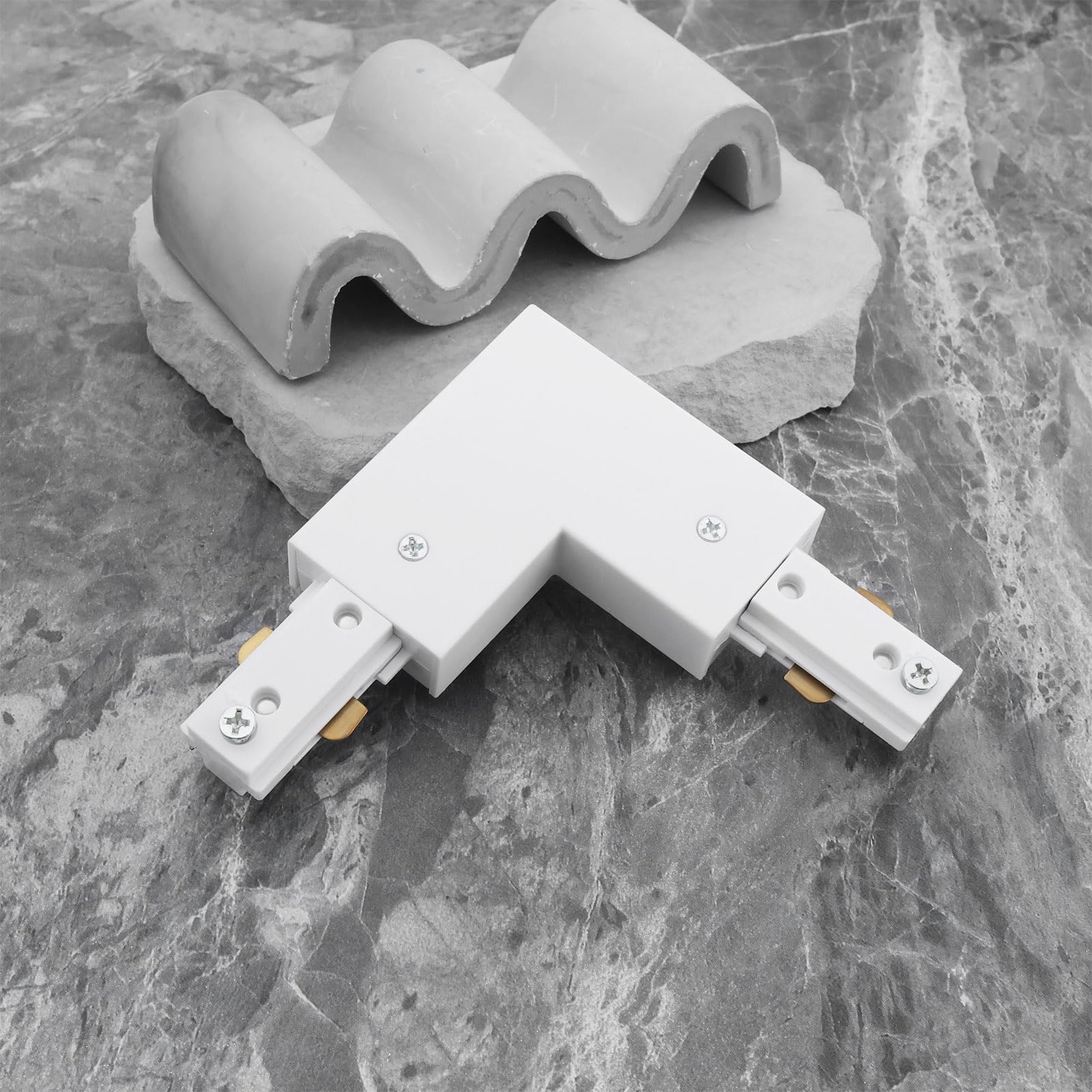 1 Pièce Connecteur d'éclairage Sur Rail en H en Forme de L à 3 Fils pour Accessoires d'éclairage Sur Rail à LED de Type H à Circuit Unique Blanc