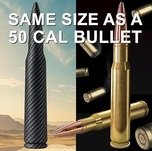 Miniatura 8 de 50 Cal Badass Bullet Antenna se adapta a Jeep Wrangler JK y JL de (2007 para accesorios Jeep Wrangler y Gladiator), seguro para lavado de autos y