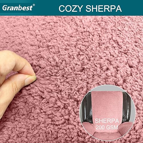 Miniatura 3 de Granbest Funda para silla reclinable ultrasuave y gruesa que se asemeja a la piel de oveja, antideslizante, elegante, lavable, protector para sillas