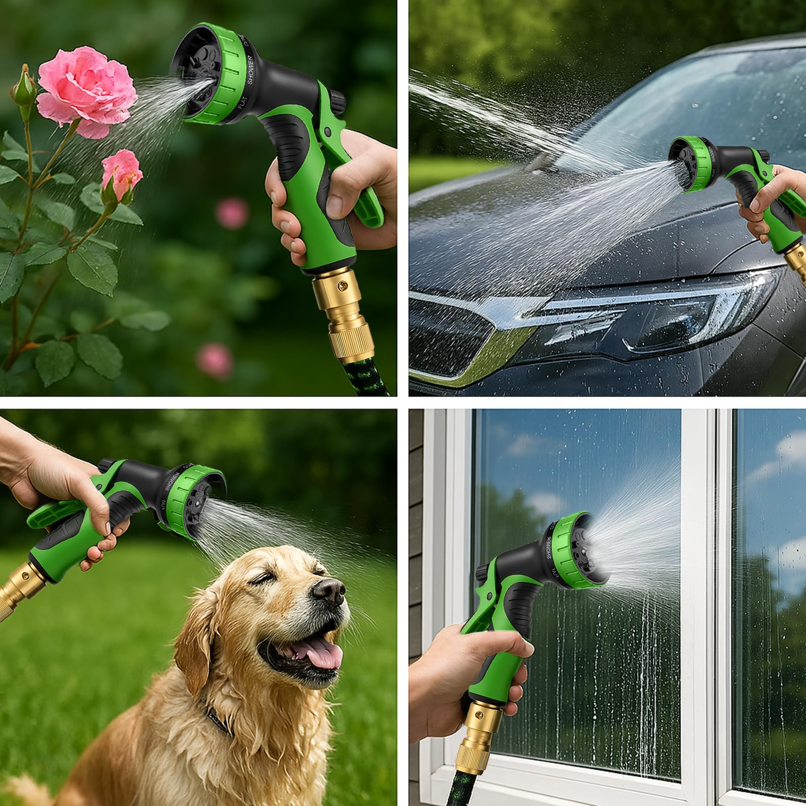 Tubo Acqua Giardino 30m con 10 Modalità di Irrigazione - Compatibile con Rubinetti 1/2" & 3/4" | Design Antigoccia per Innaffiatura, Lavaggio Auto e Cura del Verde