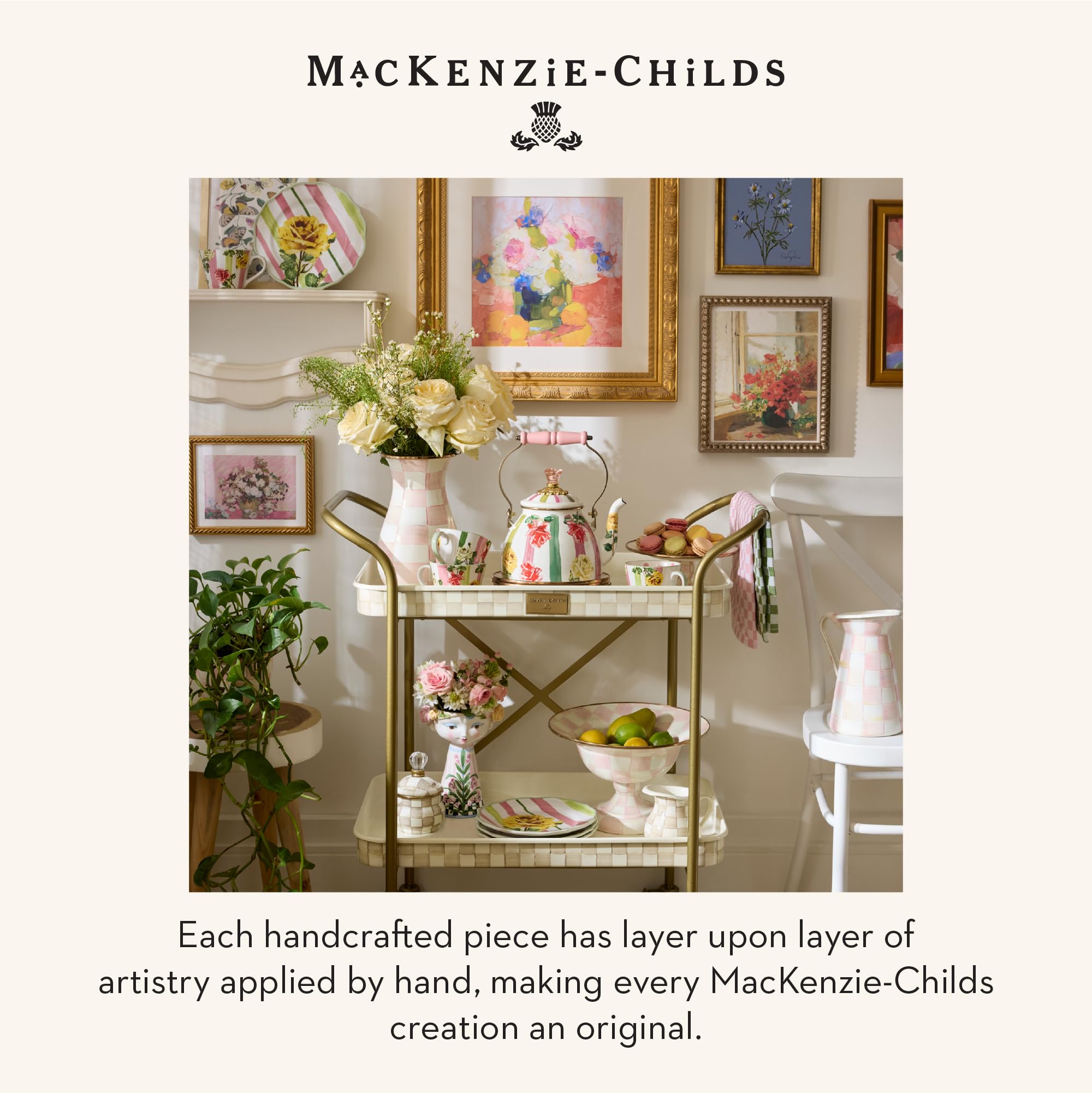 Amazon.com: MACKENZIE-CHILDS Ceramic Vase, Unique Decorative Vase