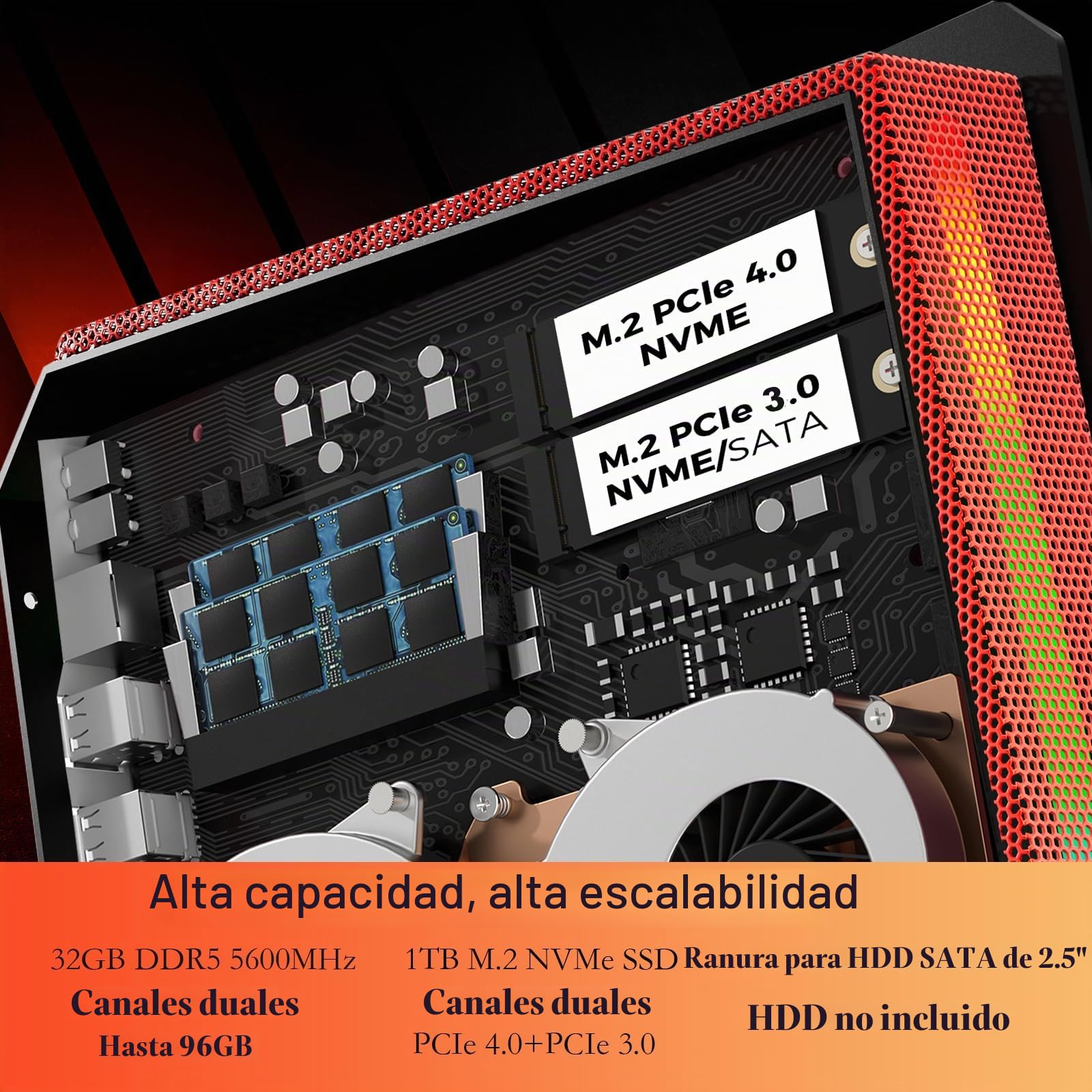 Amazon.com: Mini PC para juegos, 13Th Core i9-13900HK, RTX 4060 8G