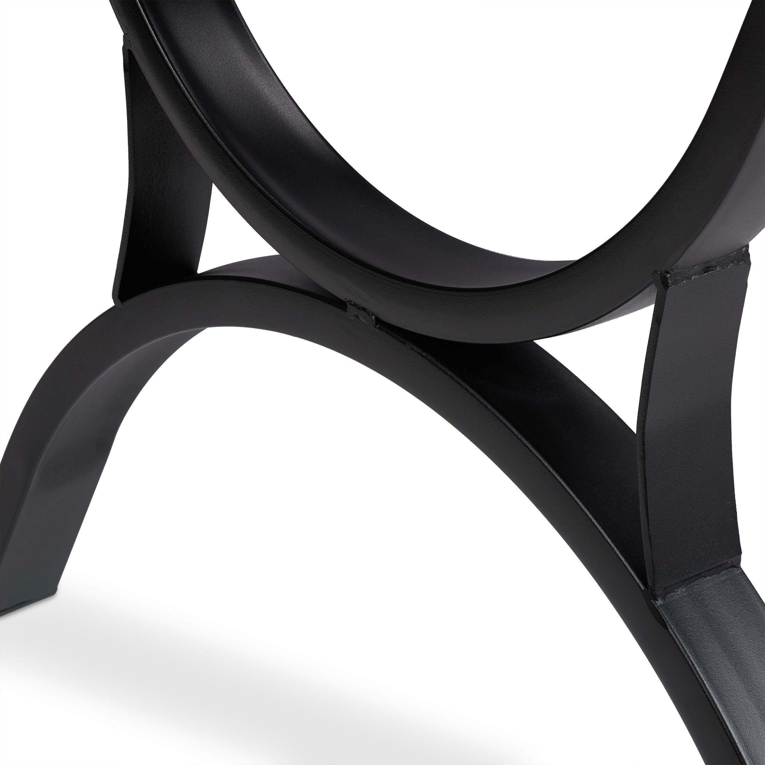 Relaxdays Silla Jardín Vintage, Asiento Balcón con Reposabrazos, Extra Ancha, Diseño Antiguo, 85,5 x 60 x 56 cm, Negra