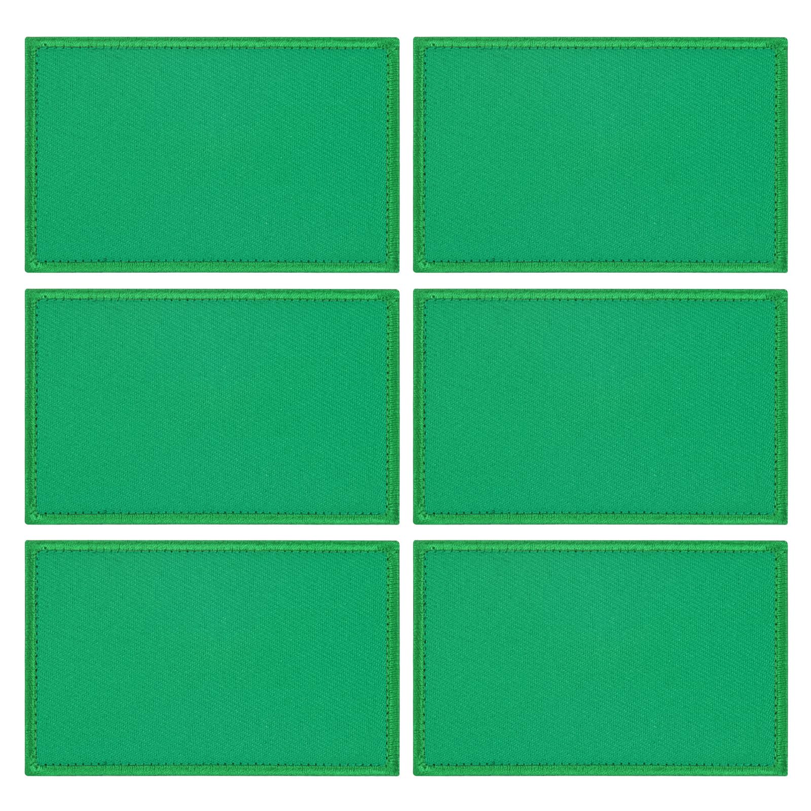 M METERXITY 6-Pack Solid Green Flag Blank Patch, 3.1" x 2" Rectangular Embroidered Patches Pure Color DIY Flags for Clothing/Hats/Backpacks/Vests/Jackets/Garments DIY Crafts