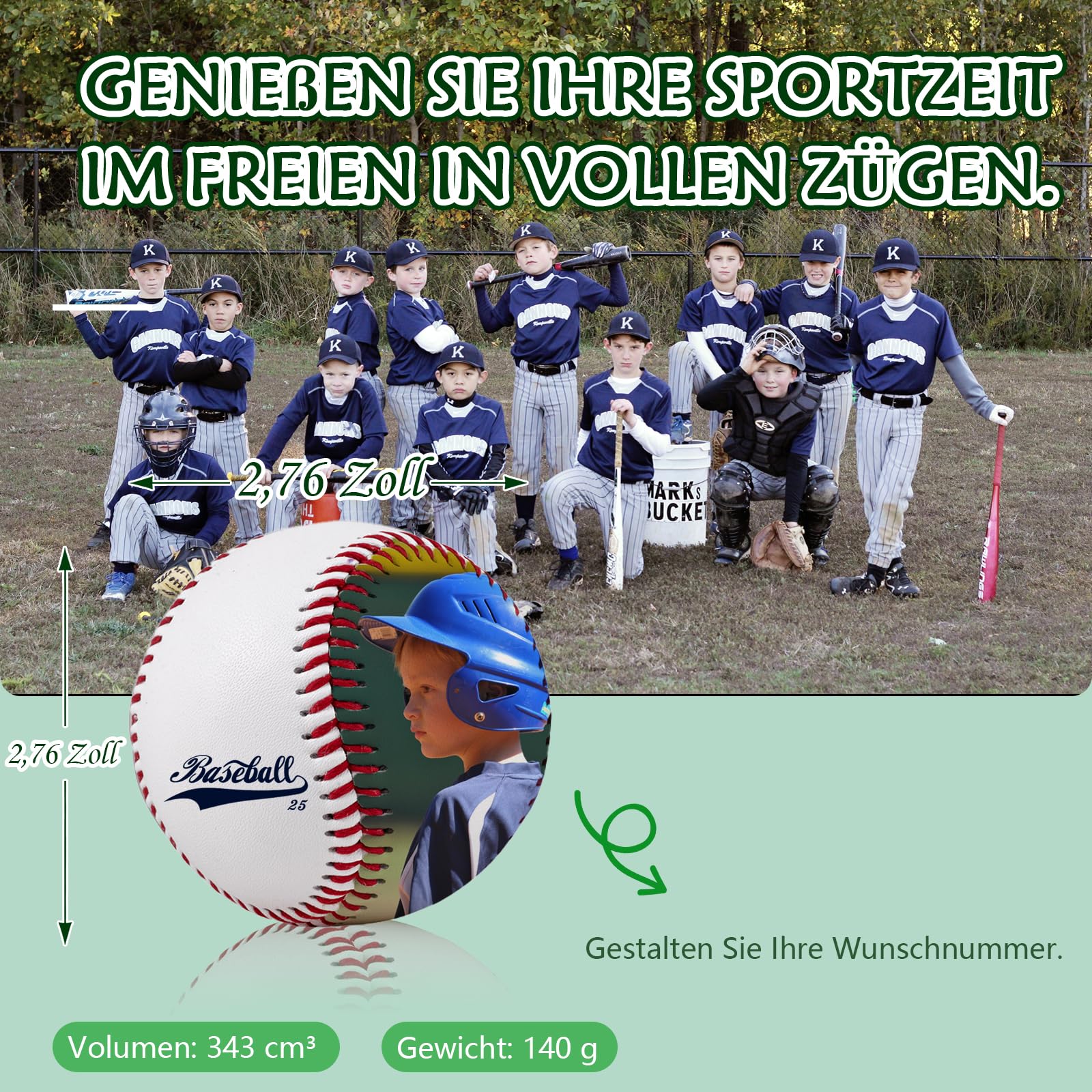 WBW Personalisierter Baseball mit Foto & Text – Einzigartiges Erinnerungsstück Geschenk für Freund, Sohn oder Trainer Vatertag, Valentinstag oder zur Abschlussfeier