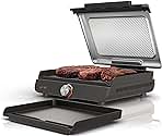 Ninja Griddle and Indoor Grill, 14’’, Electric Grill, For Steak, Burgers, Salmon, Veggies, and More, Pancake Griddle, Nonstick, Dishwasher Safe, 500F, Even Cooking, Silver, GR101