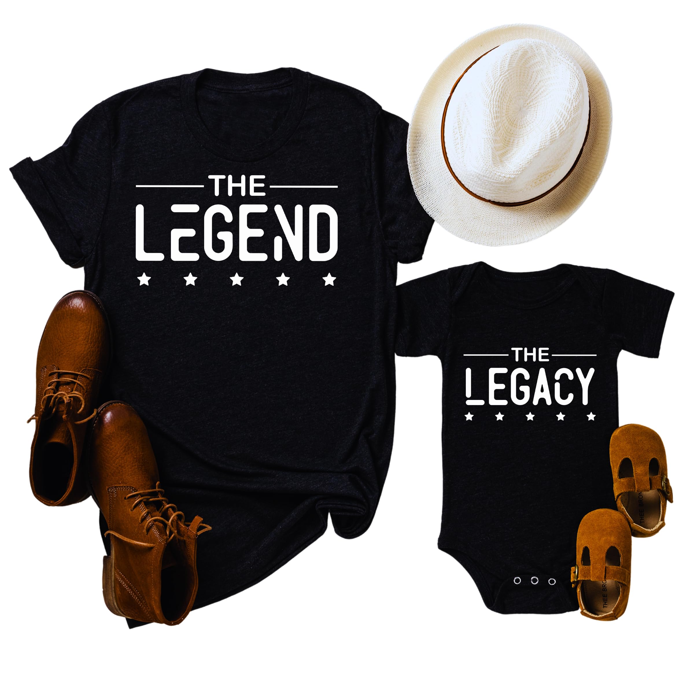 Father and Son Matching Outfits, The Legend The Legacy Fathers Day Outfit, Father's Day Gift for Dad (XXL Legend)