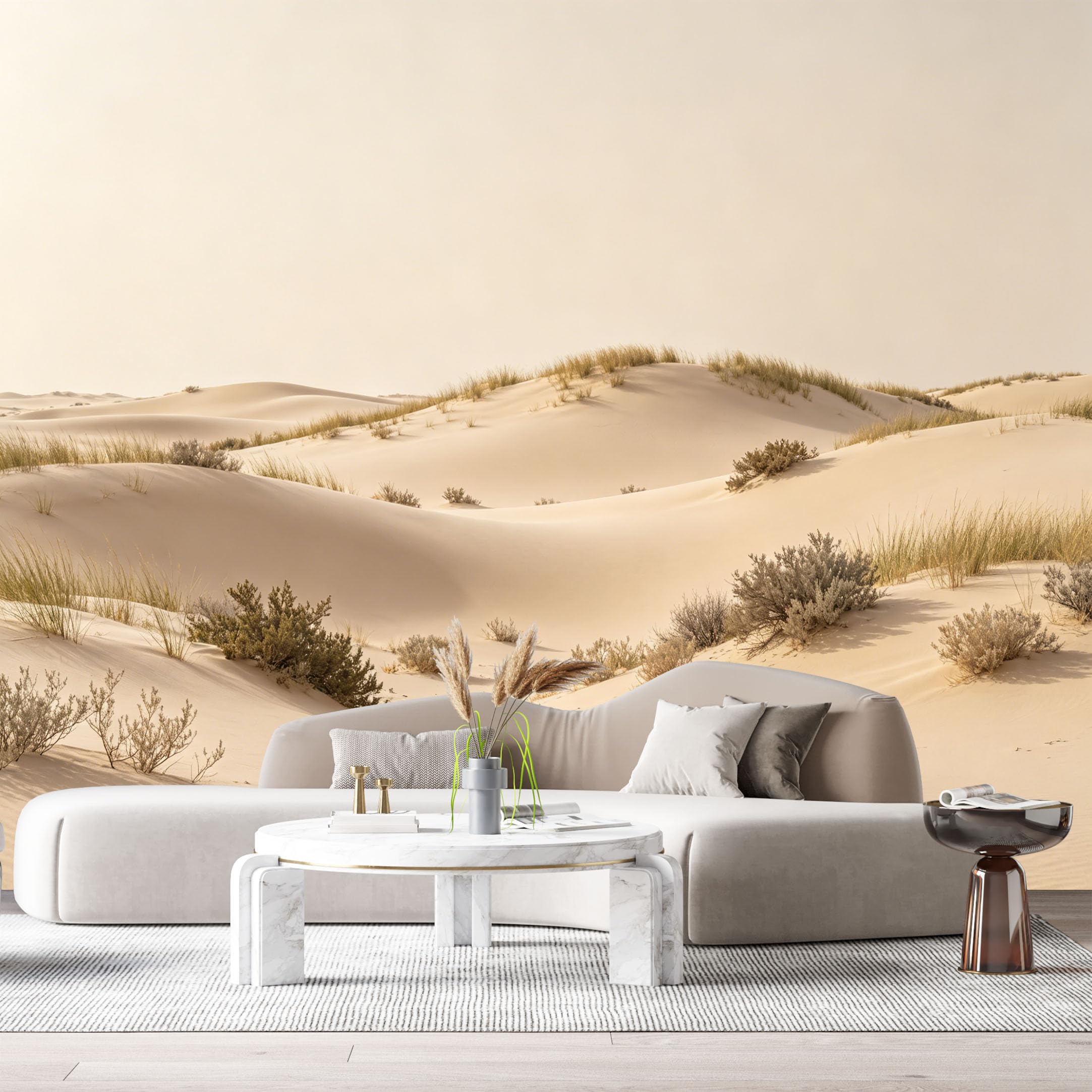 Custom Size Wall Murals Desert Landscape Sand Dunes Botanical Minimalist SelfAdhesive Wall Fabric Removable Large Wallpaper for Photo Living Room