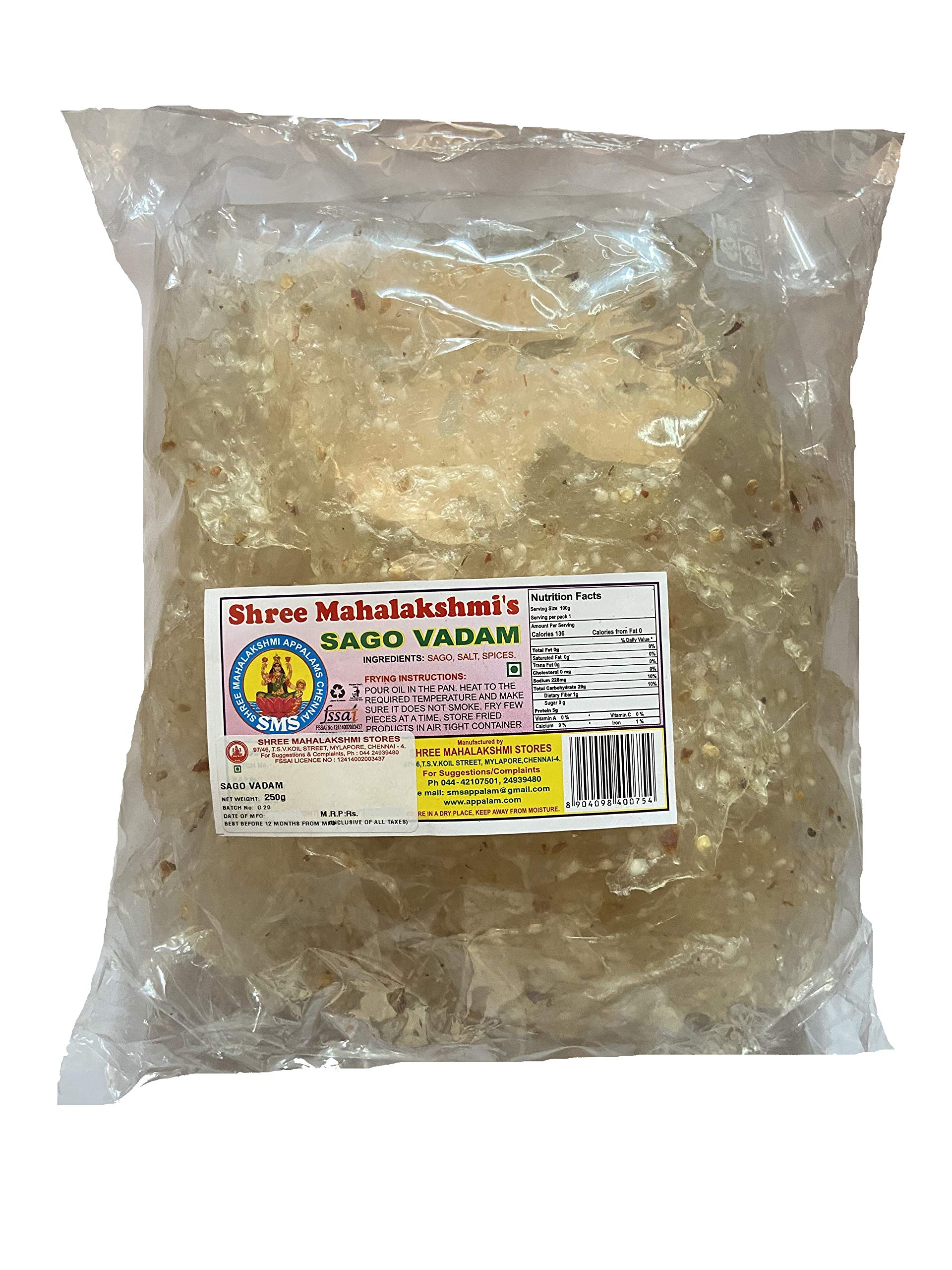 SMS Sago Vadam, 250 Grams (B08RBPVS58) Amazon Price History, Amazon Price Tracker