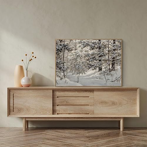 Miniatura 3 de Reproduction Oil Painting Vintage Poster of Forest Landscape Winter Neutral Farm  11x17 12x18 16x24 24x36 Antique Unframed Print  Old Style Gift