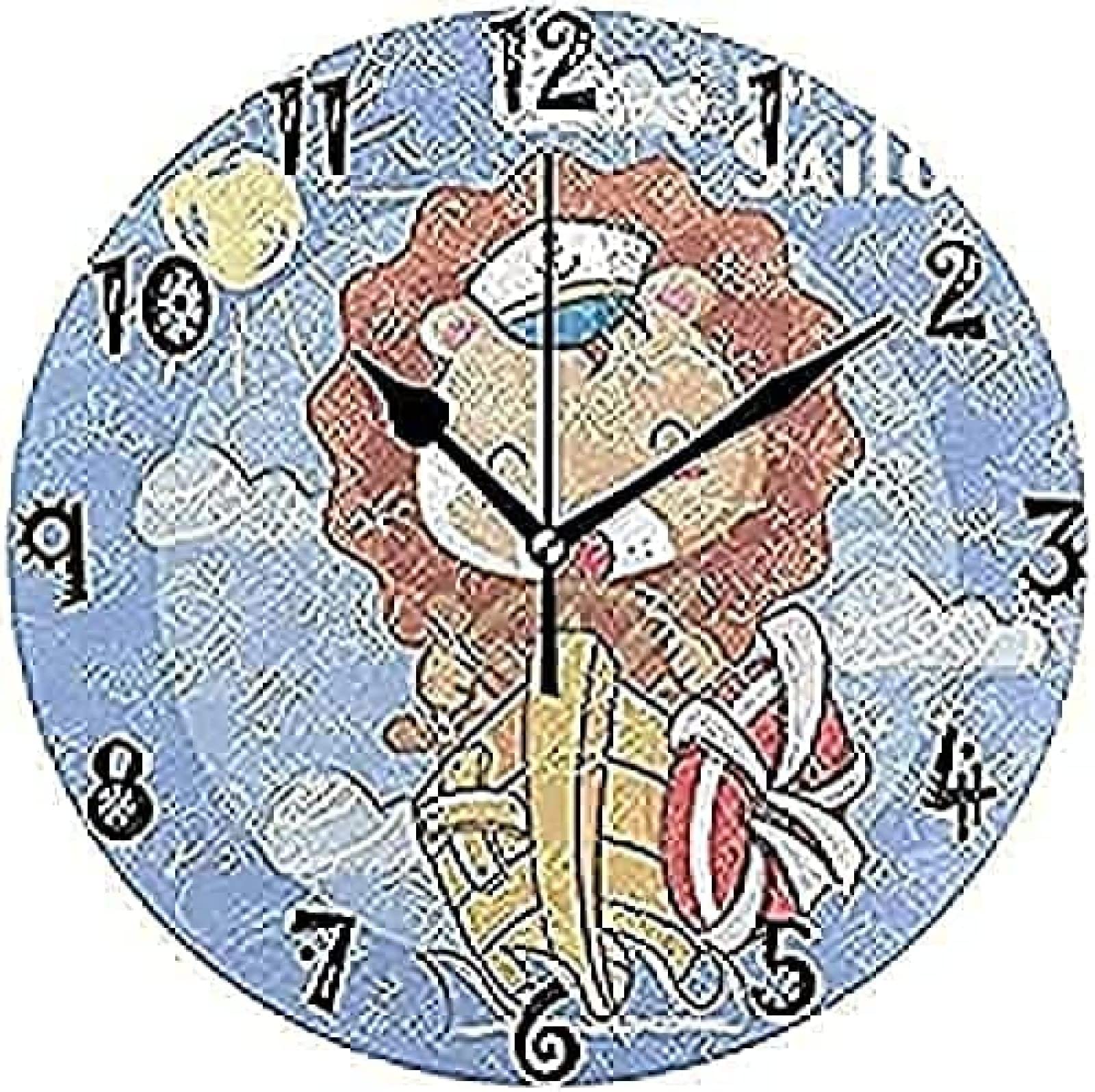 Horloge murale ronde bleu marin lion pour sublimer un mur vide de bureau