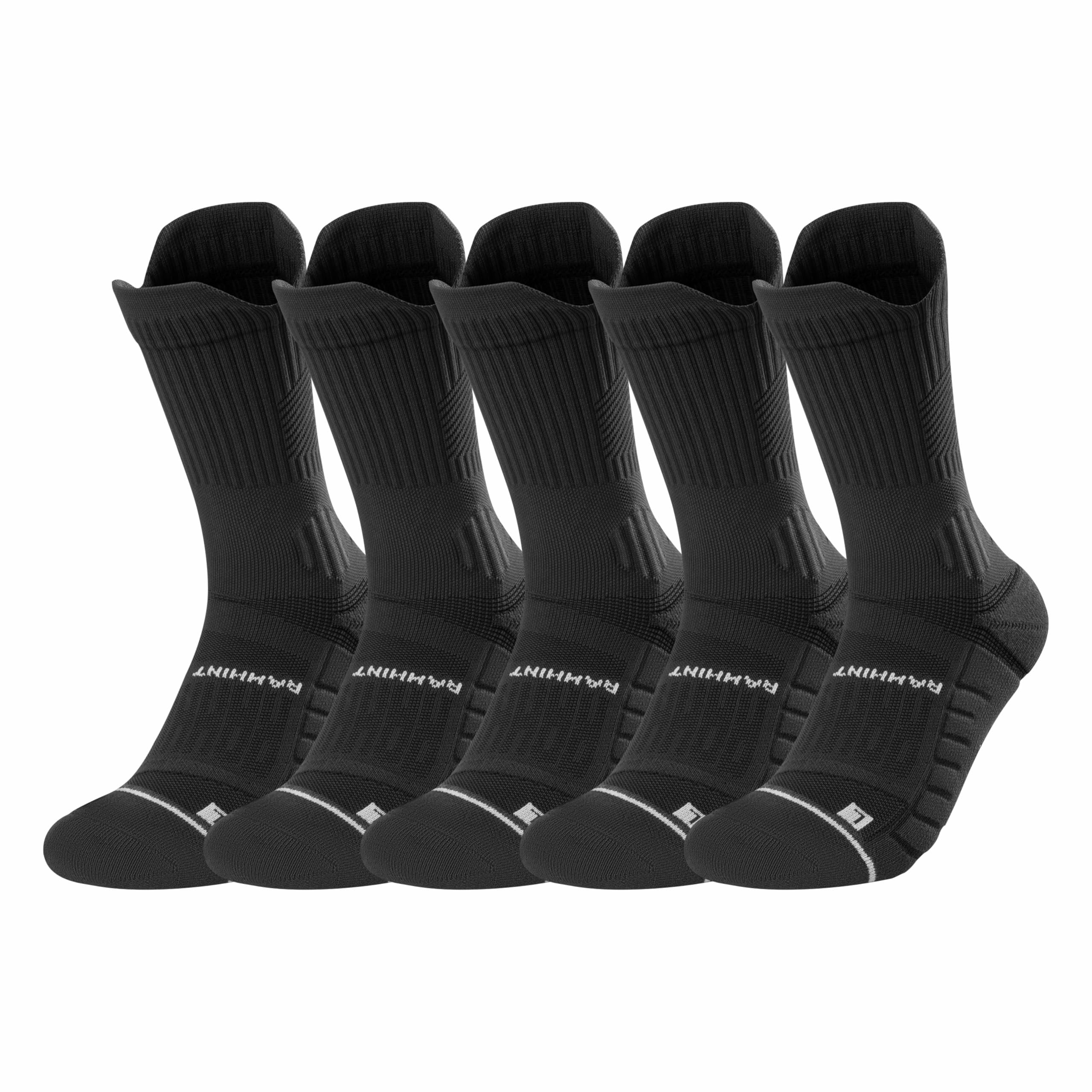 Rahhint 5 Pack Anti-Blasen Laufsocken Herren Damen Kompressions socken Running Socks Travel socken mit TAB-Design, Kompressionszone, Belüftungsnetz und Fußgewölbeunterstützung, Größe 35-51