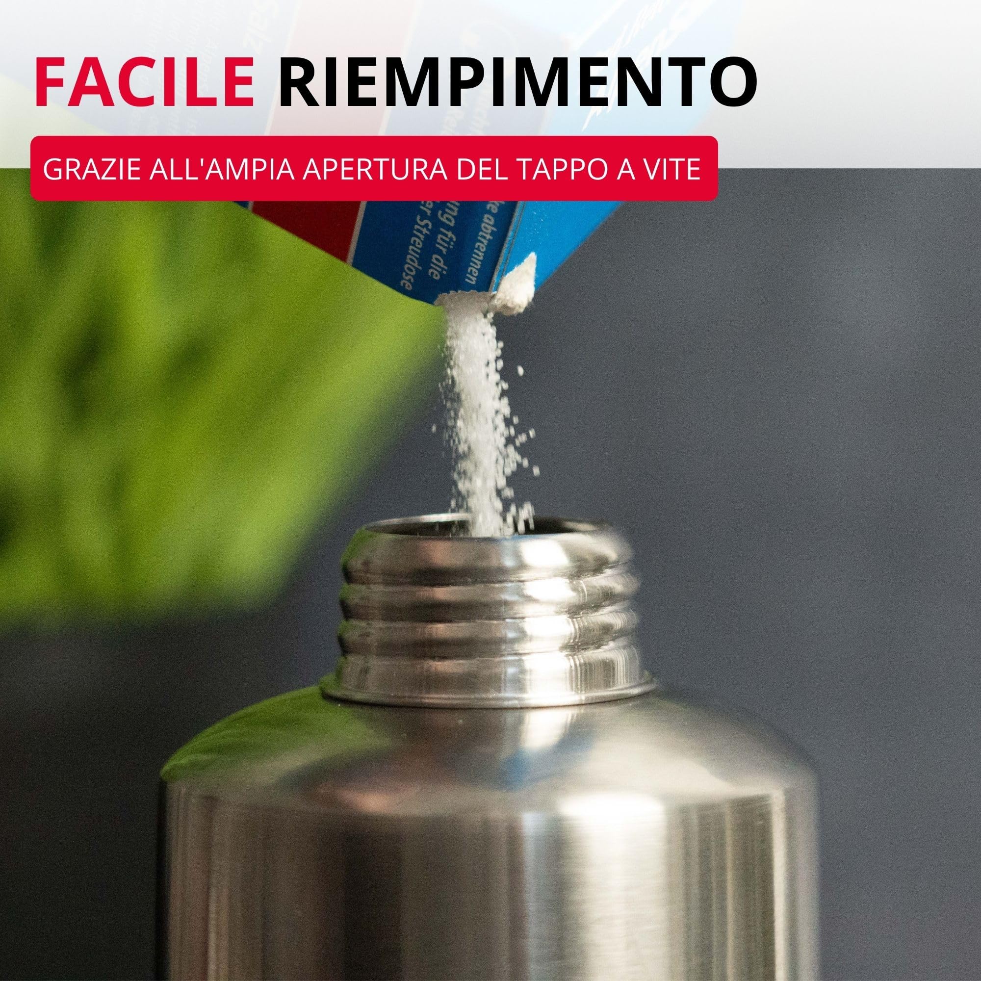 Westmark Alpha gastro saliera – ideale come portaspezie per cucine e catering, sale e zucchero – acciaio inox, 500 ml