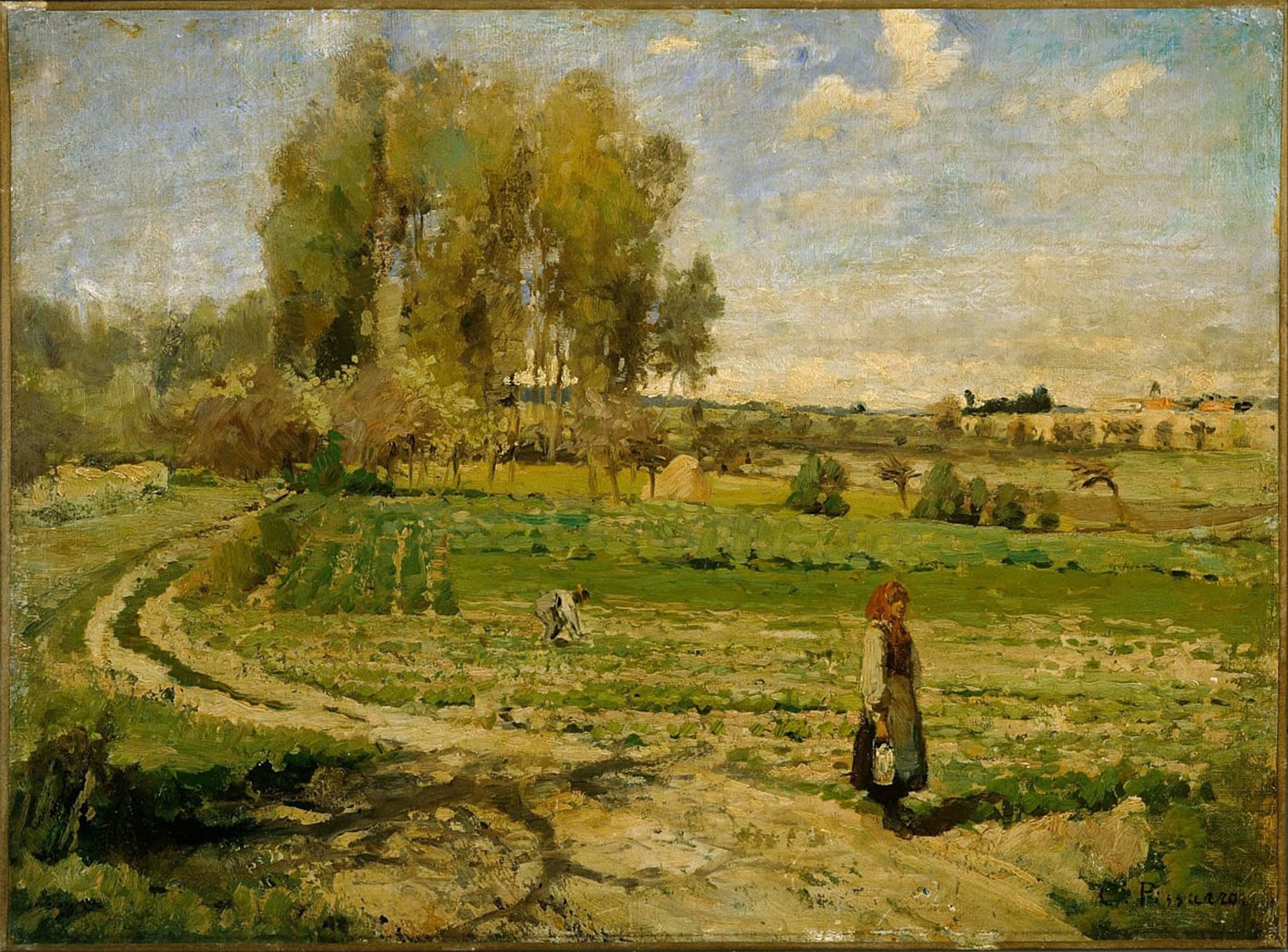 ARTXLXXBN Famous Art Print Poster Vintage Wall Art Giverny by Camille Jacob Pissarro Canvas Art Poster for Home Decor 60x90cm