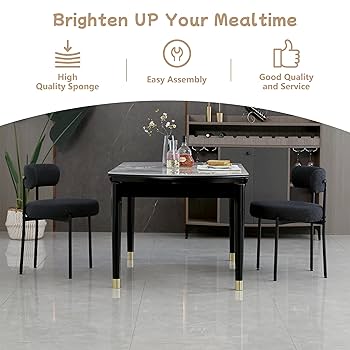 Amazon.com - AISALL Black Dining Chairs Set of 2 Round
