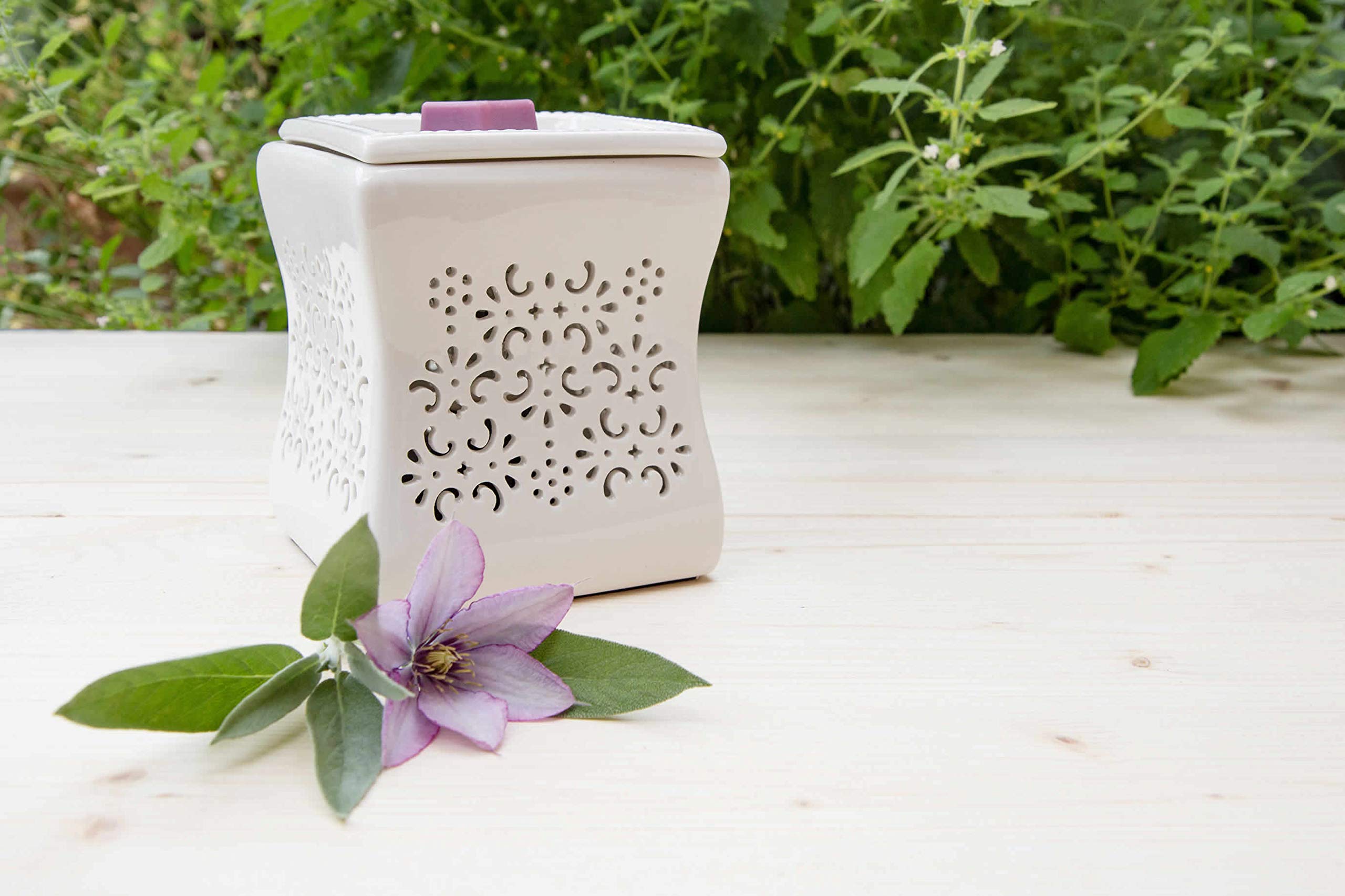 CANDLE LITE électrique de Parfum Lampe avec lumière, Nata, Blanc, 10 x 10 x 12 cm