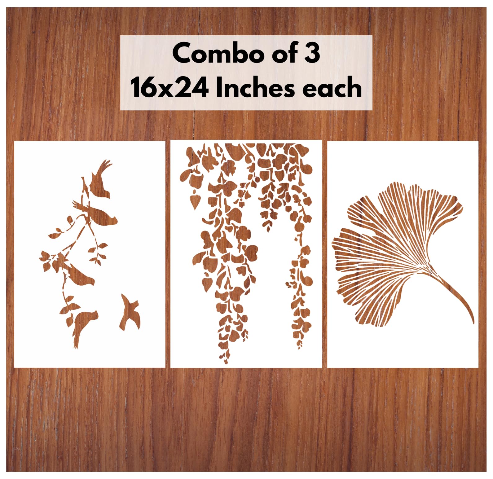 Stencart Stencil for Wall Painting Home Reusable Wall Stencil Designs Combo 3 of Bird on Branches, Creeper Leaf, Metal Leaf (16 x 24 inch) (B0DCC922X9) Amazon Price History, Amazon Price Tracker