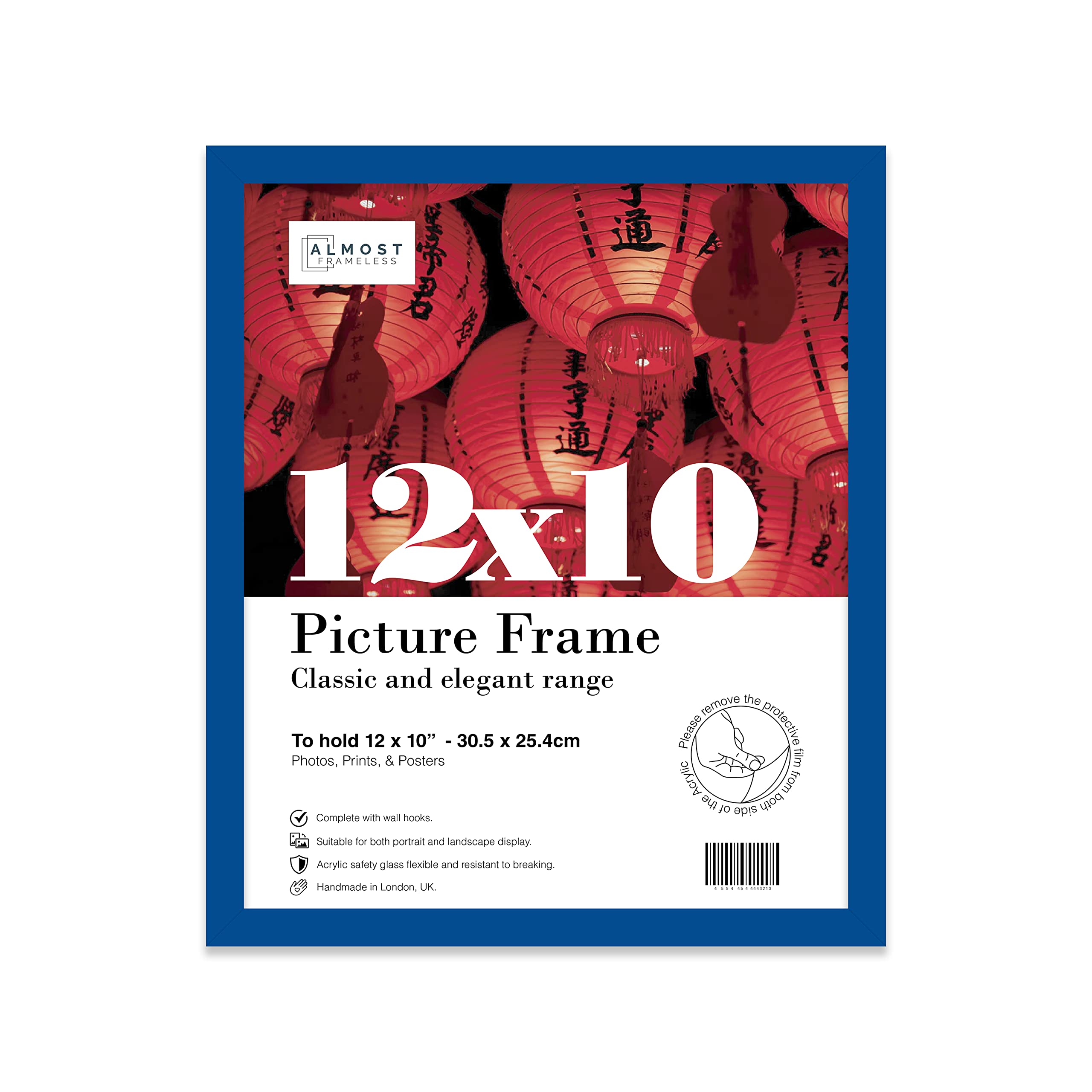 12x10 Inch Blue Photo Frame Wall Mountable and Freestanding Picture Frame Standard Photograph Size, 12" X 10" (31 X 25cm)