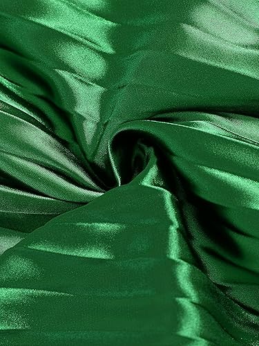 Miniatura 6 de Allegra K Falda plisada para mujer de longitud midi, cintura alta elástica, línea A, metálica con fruncido, faldas de fiesta