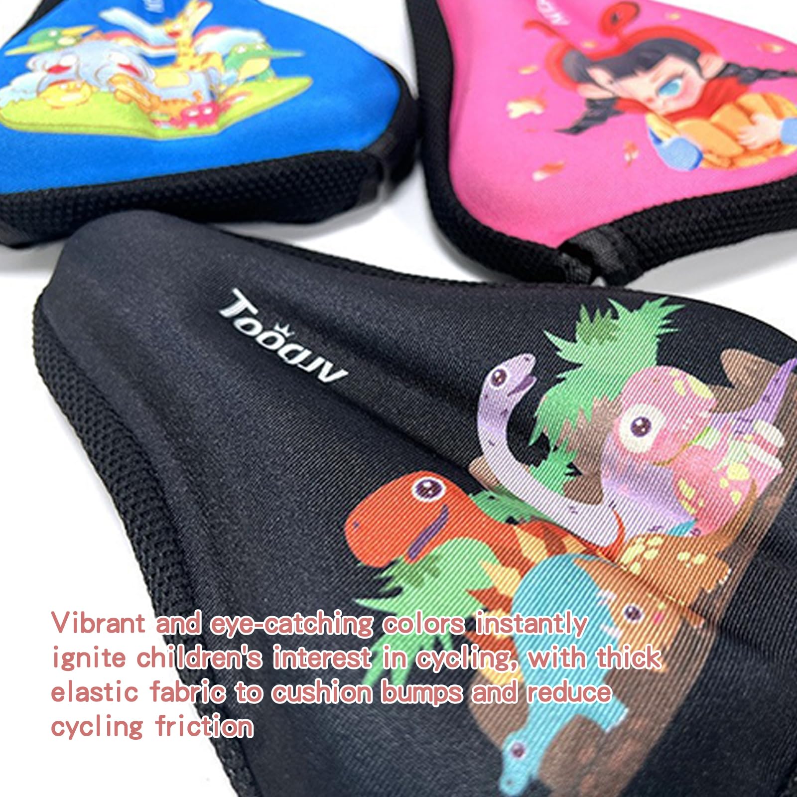 Housse de Protection de Selle de Vélo Enfant, Coussin en Gel Doux et Respirant avec Mousse Mémoire, Taille 23x15 cm Universelle, Imperméable et Antidérapante, Blue