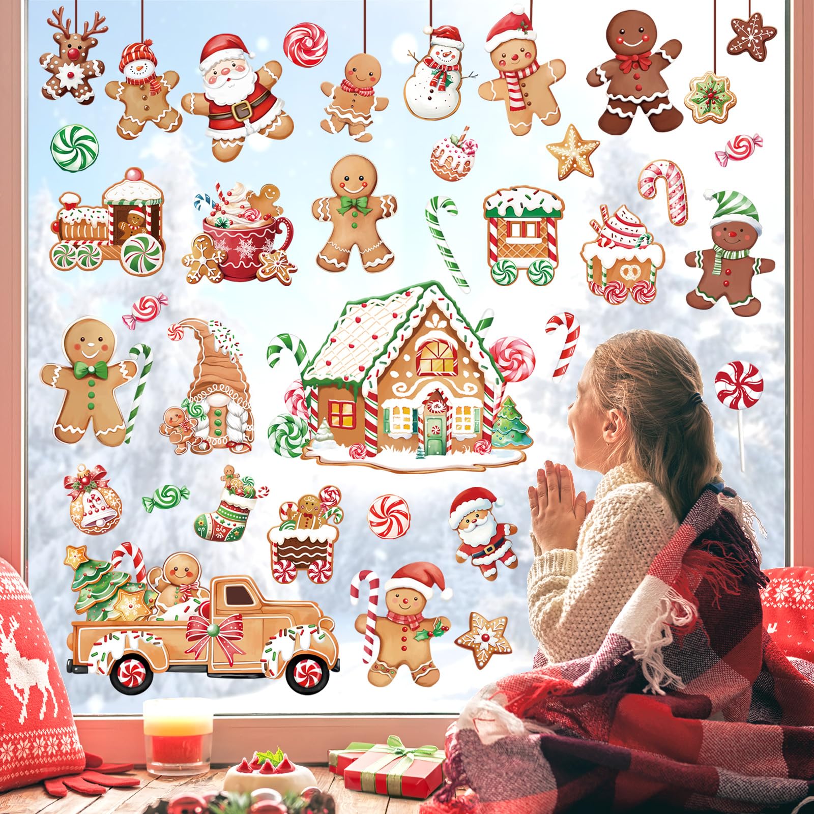 Tela Personalizzata Per Natale Con Pan Di Zenzero | Decorazione Murale Rustica Con Nome Famiglia