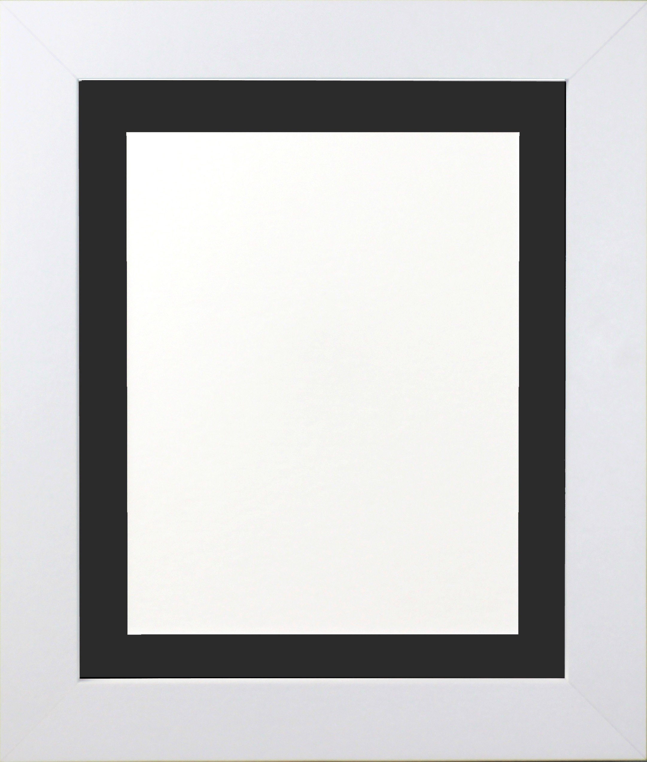FRAMES BY POST 39mm White Picture Photo Frame with Black Mount 30" x 20" For Pic Size A2 (Plastic Glass) — image 1