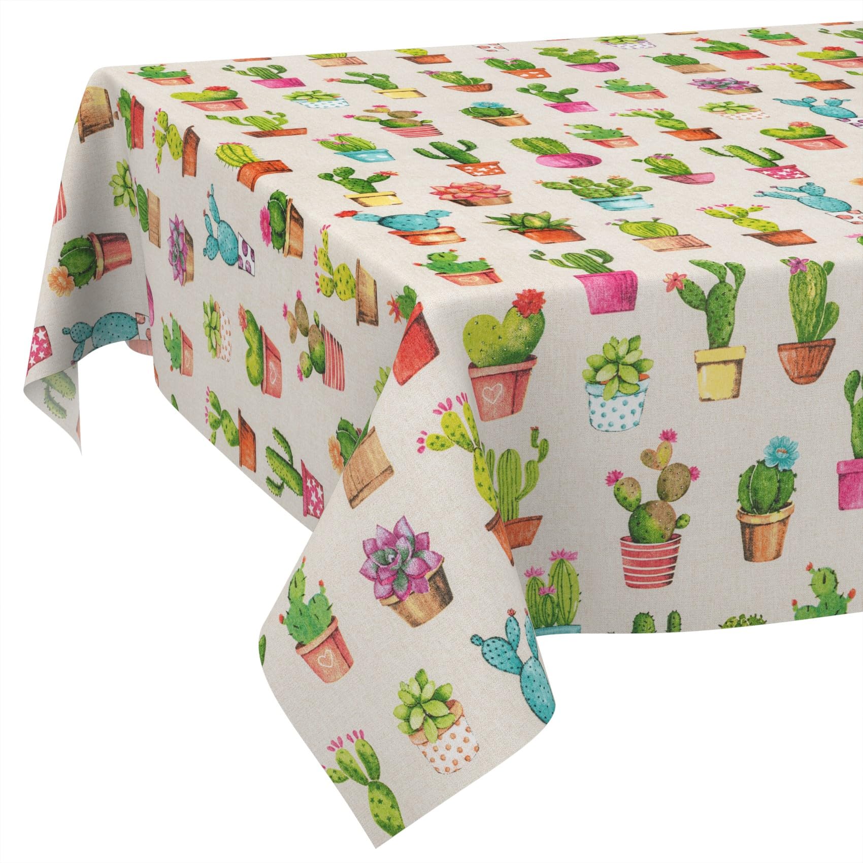 Nappe cactus textile lavable pour embellir vos repas de jardin et terrasses estivales