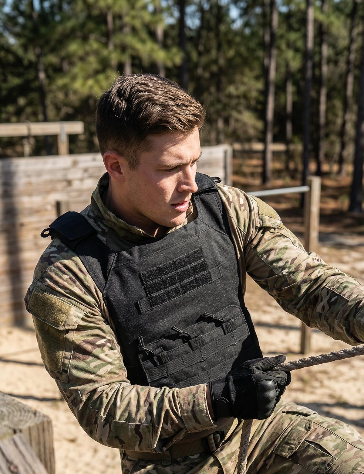 Gilet tactique réglable avec système MOLLE pour airsoft, paintball, entraînement tactique