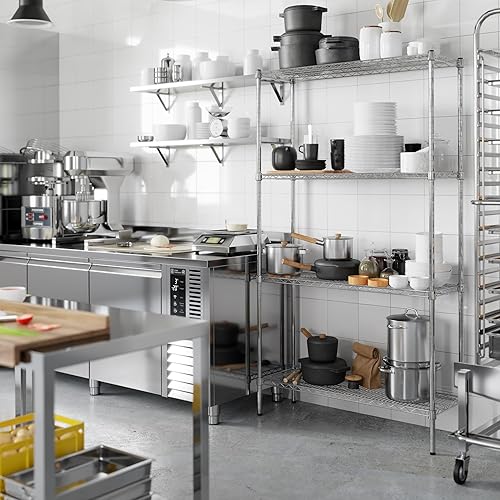 Miniatura 5 de Regal Altair Kit de estantería de alambre cromado de 4 niveles de 14 pulgadas de profundidad x 42 pulgadas de ancho x 74 pulgadas de alto  Unidad de