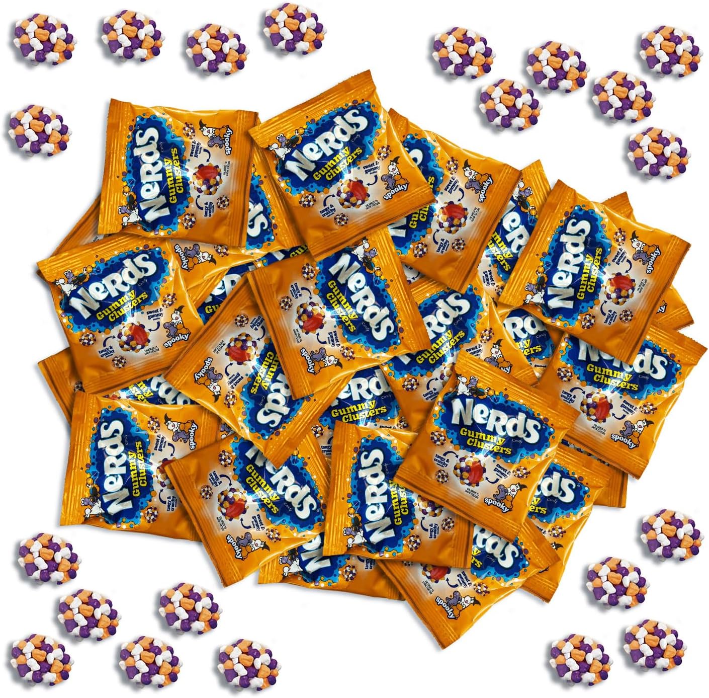 Nerds Spooky Gummy Clusters - 2 lbs Individually Wrapped Candy Pack - 46 Pieces - Classic & Delicious Gummy Candy for Halloween, Movie Nights, Birthdays, Pantry & Baby Showers