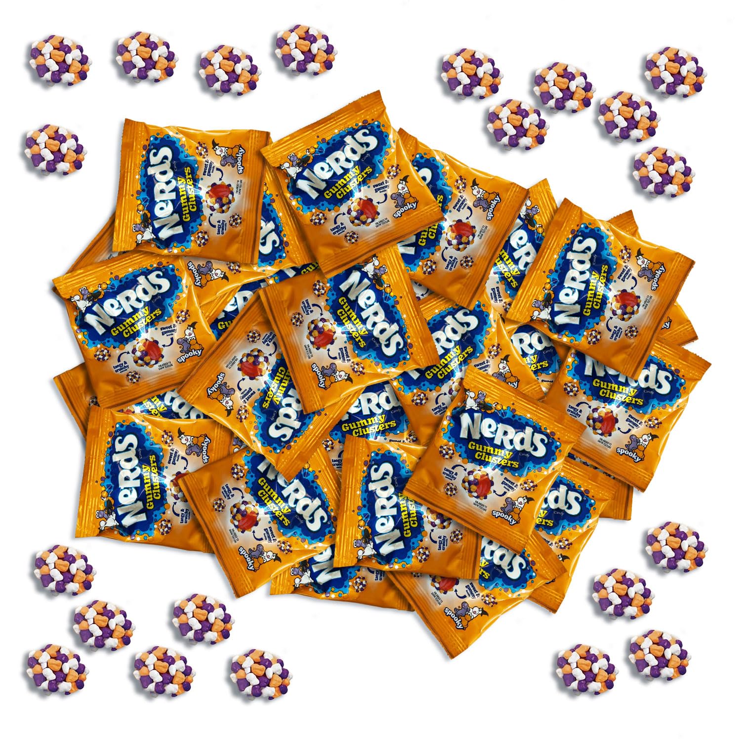 Nerds Spooky Gummy Clusters - 2 lbs Individually Wrapped Candy Pack - 46 Pieces - Classic & Delicious Gummy Candy for Halloween, Movie Nights, Birthdays, Pantry & Baby Showers