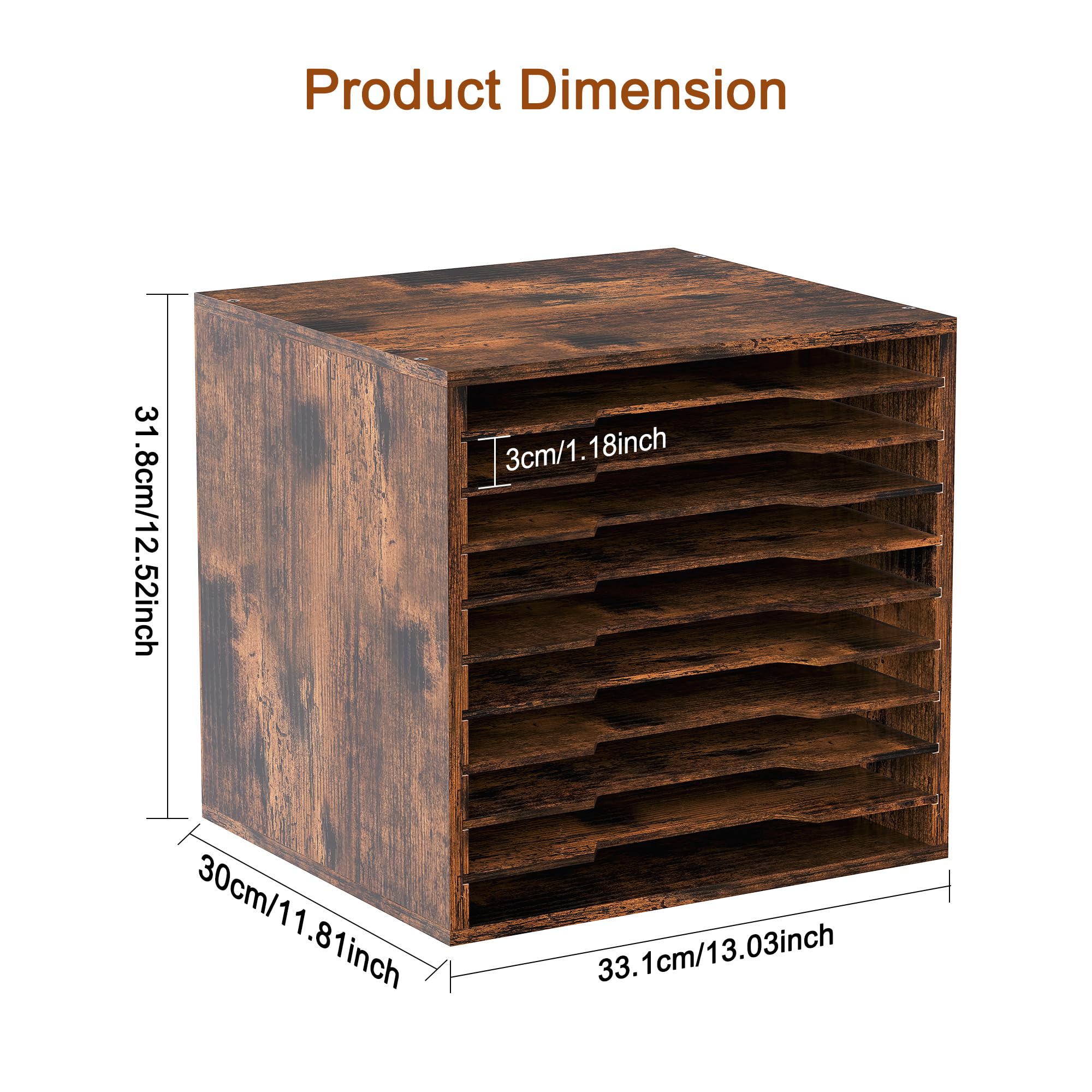 EasyPAG Organizador de almacenamiento de papel para álbumes de recortes para sala de manualidades, estante de escritorio de almacenamiento de papel de 12 x 12, clasificador de archivos ajustable de 10