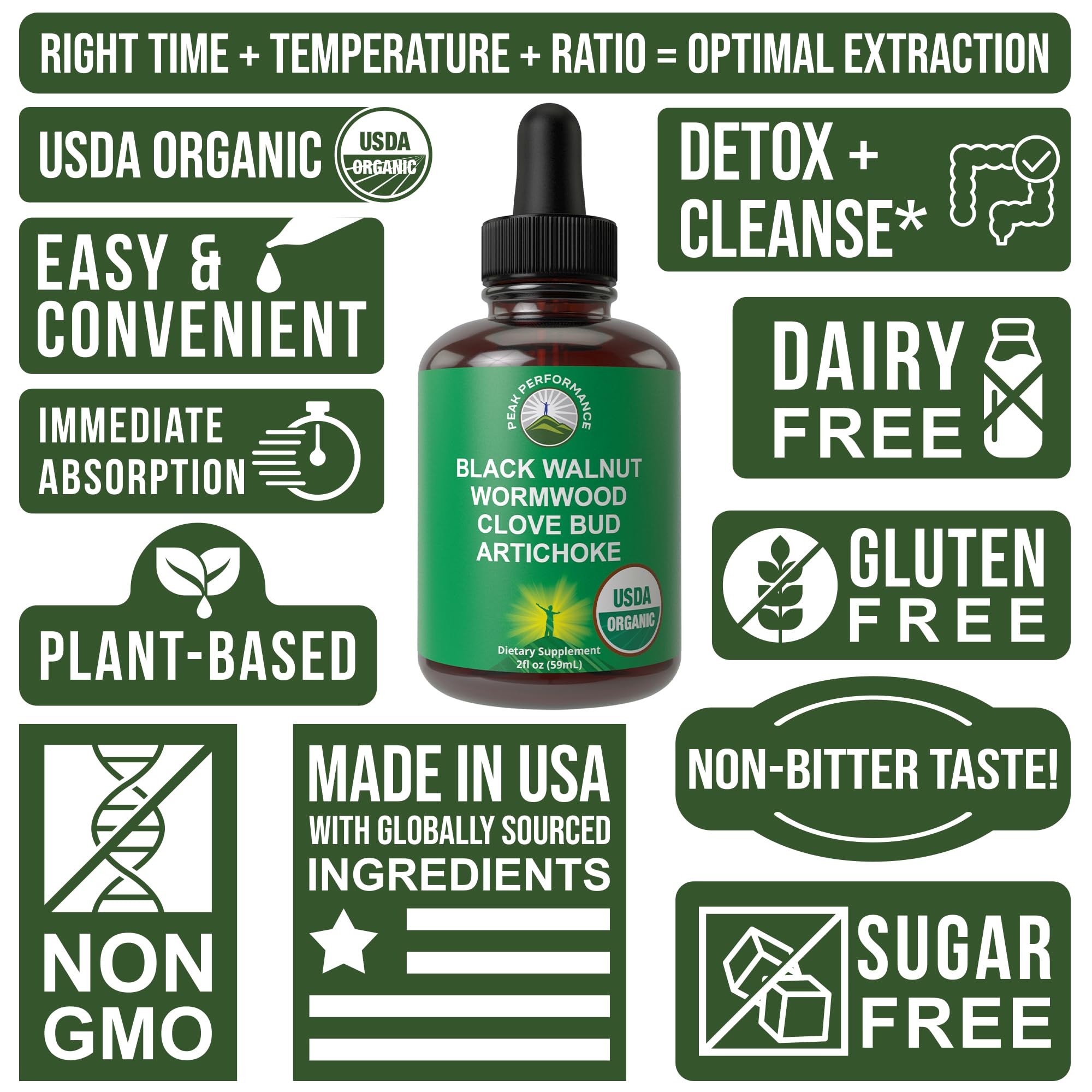 USDA Organic Wormwood Black Walnut Clove Drops Cleanse for Humans. 2 Fl Oz — Amazon image 7