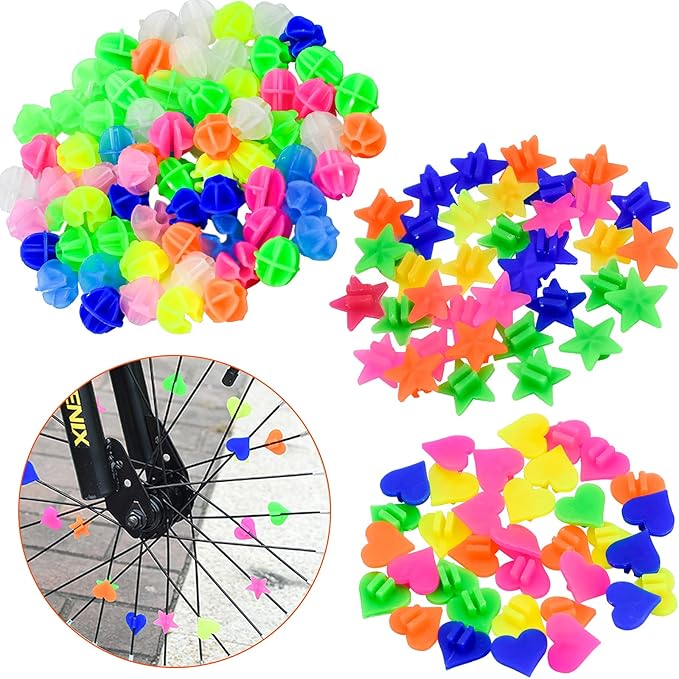 TEESIN 144Pcs Bike Spoke Beads Colorful Bicycle Wheel Spoke Beads