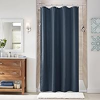 Vista 126 de Naturoom cortina de ducha de 36 pulgadas - cortina de ducha estrecha para espacio pequeño, de medio tamaño, de lino verde ultra gruesa, juego