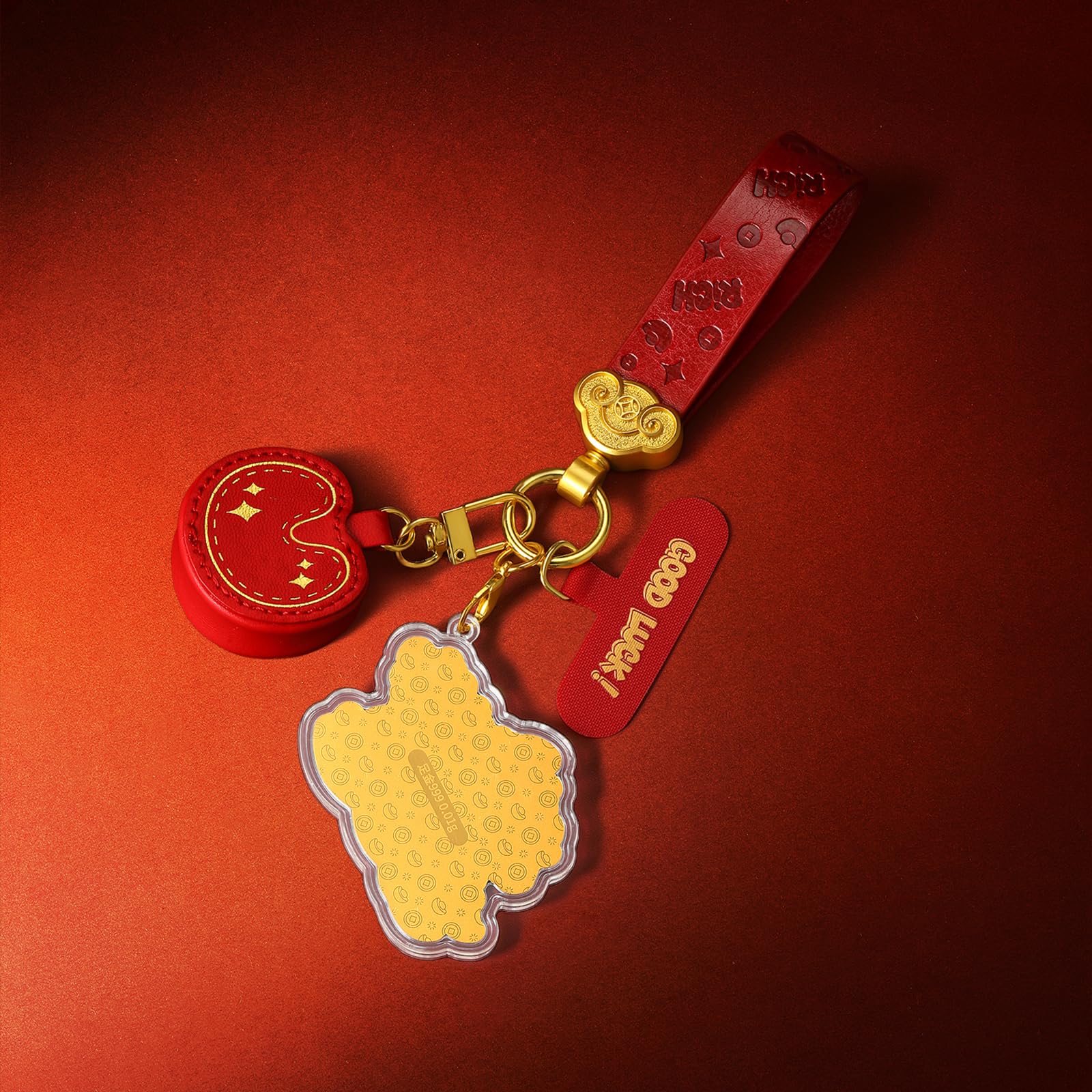 24K Gold Anhänger Schlüsselanhänger Tierzeichen Pferd Charm Schmuck