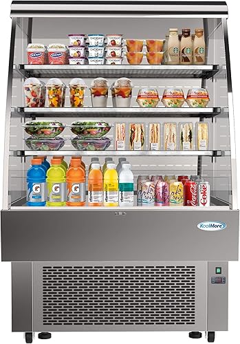 KoolMore - Refrigerador CDA-13C Open Air Merchandiser Grab and Go con iluminación LED y cortina nocturna - 134 pies cúbicos