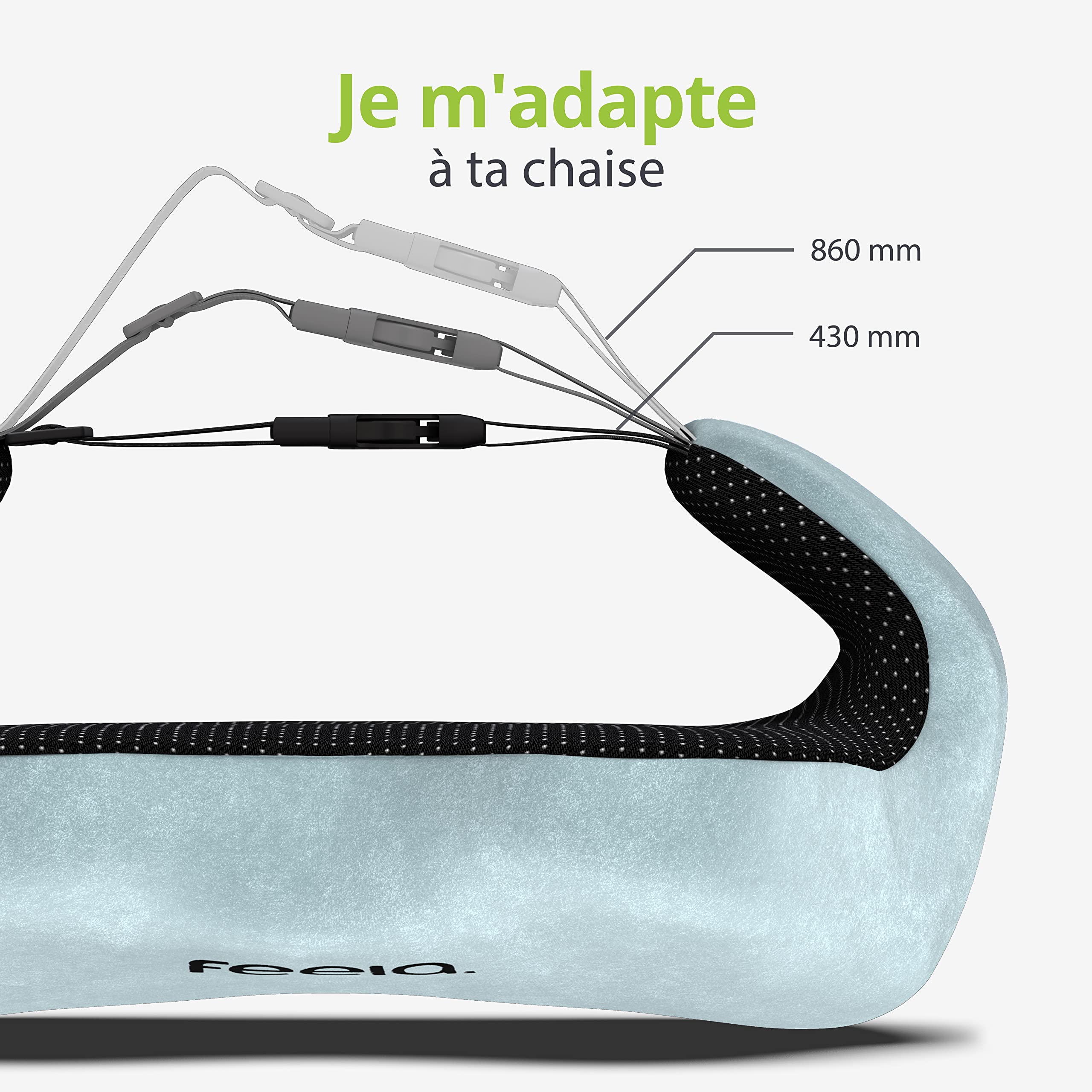 feela.® Coussin de Dossier Ergonomique pour Chaise de Bureau | Coussin Lombaire comme Coussin de Chaise pour la Maison, Le Bureau ou Le Dos dans Le Bureau (Argenté)