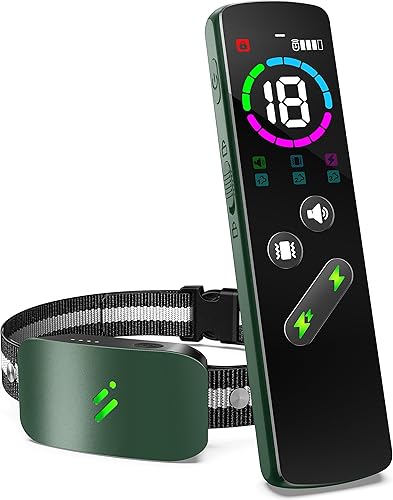 Collar de choque para perro con 10 niveles de pitido, 2680 pies, 4 modos, collar eléctrico de entrenamiento para perros con control remoto,