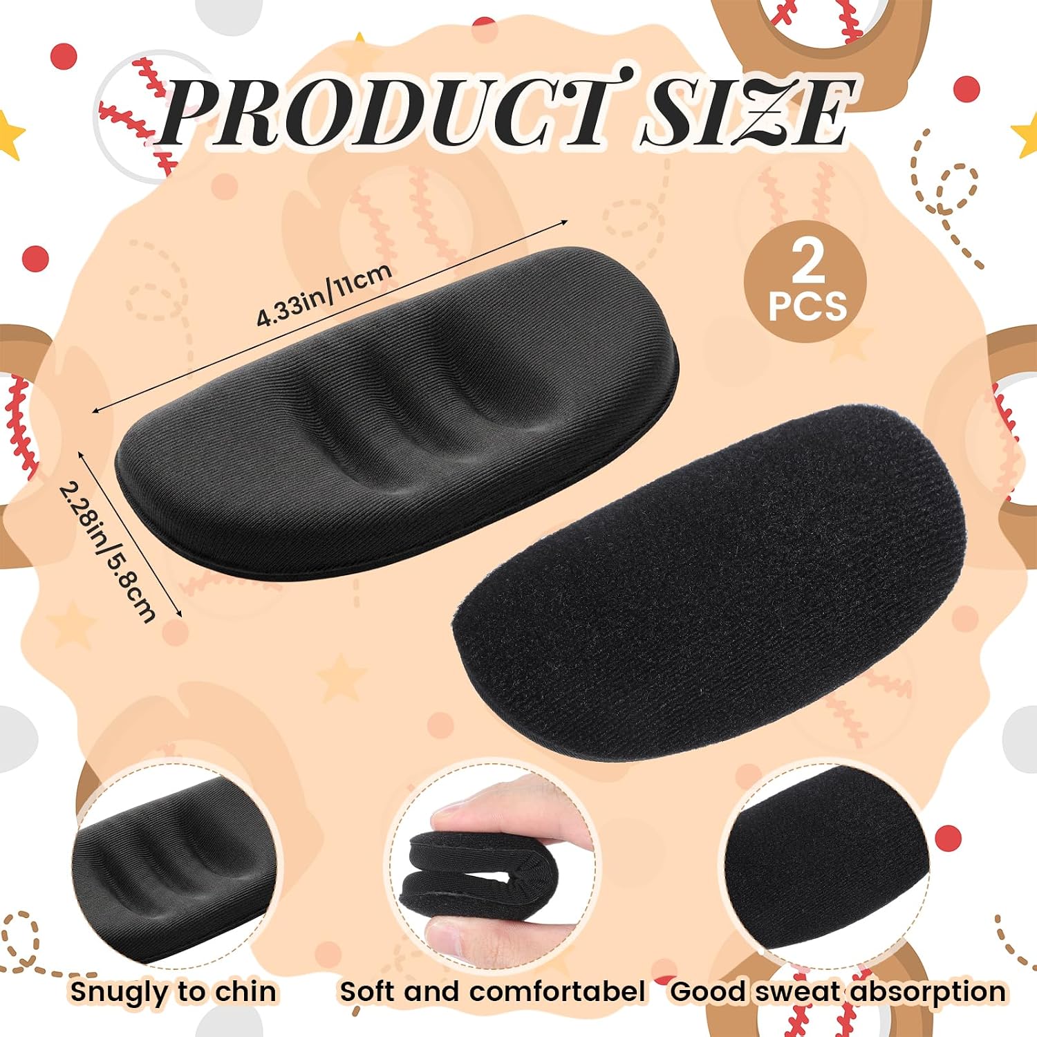 2PCS Face Mask Replacement Pads, Protective Catchers Pitchers Masks Pad