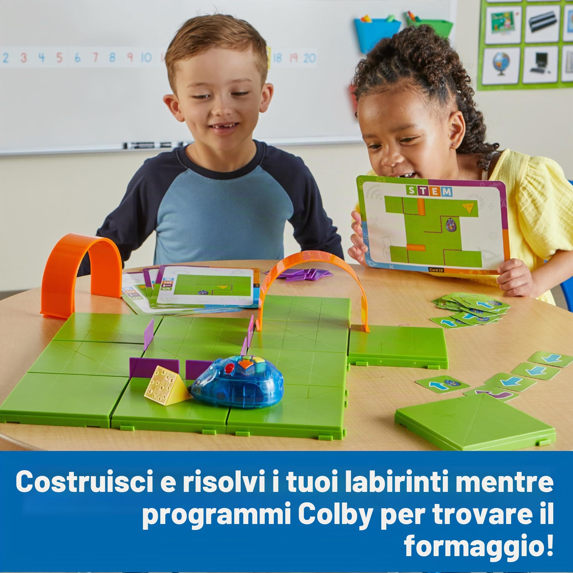 Learning Resources Set Ricaricabile Code & Go Topo Robot, Giocattoli per Bambini e Bambine di 4 anni, Robot Programmabile Interattivo Senza Schermo | Giocattolo robot ricaricabile, codifica precoce per bambini 5-7, programmazione STEM per bambini, età 4+