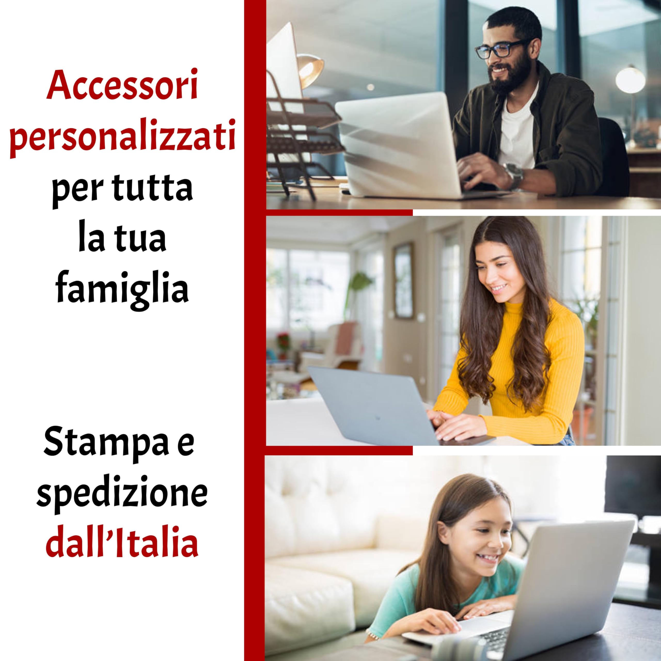 t-shirteria - Tappetino Mouse Personalizzato - Mousepad Idea Regalo per Compleanno, Colleghi di Lavoro - Base Antiscivolo, Facile da Pulire - Perfetto per Postazioni Gaming e di Ufficio - 23x19 cm
