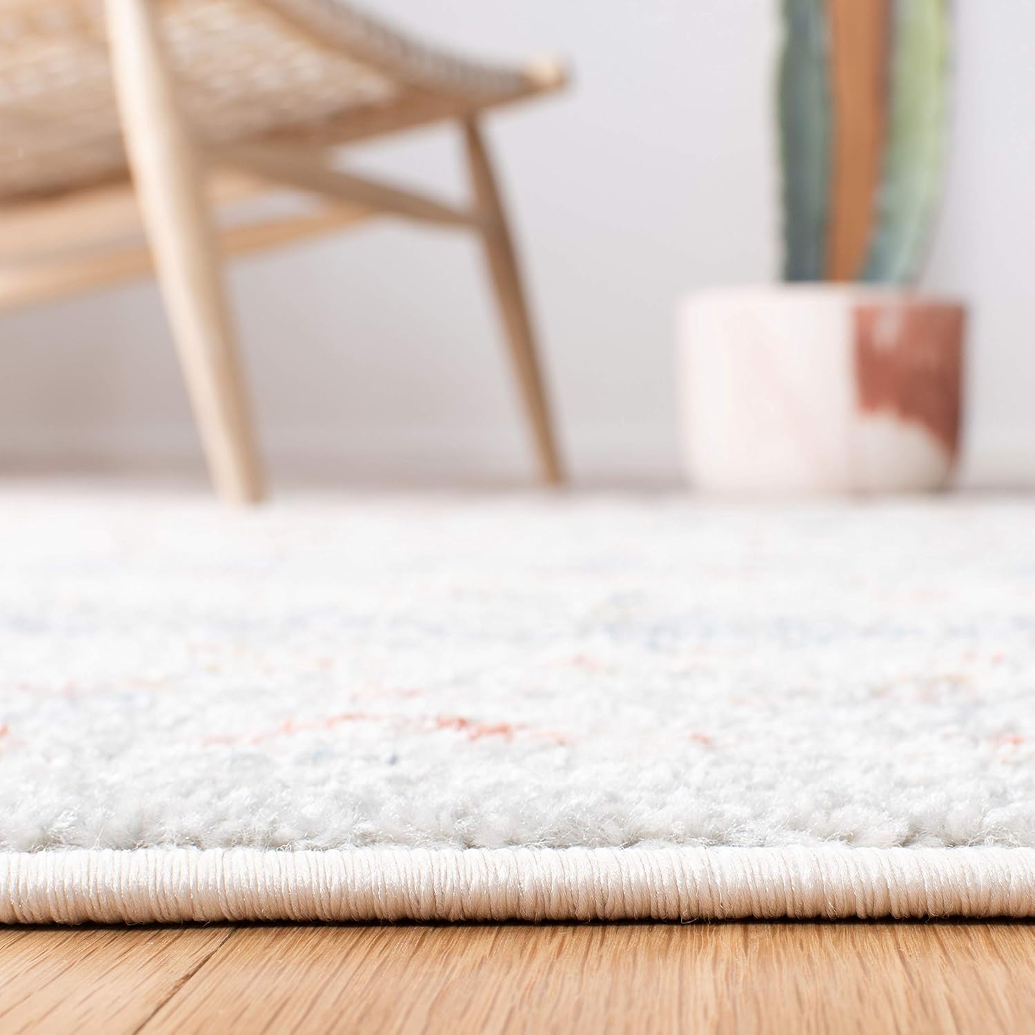 SAFAVIEH Tulum Collection Runner Rug - 2' x 9', Ivory & Pink, Moroccan Boho Distressed Design, Non-Shedding & Easy to Clean, Ideal for Living Room, Hallway, Foyer, Entryway, Bedroom (TUL240D)