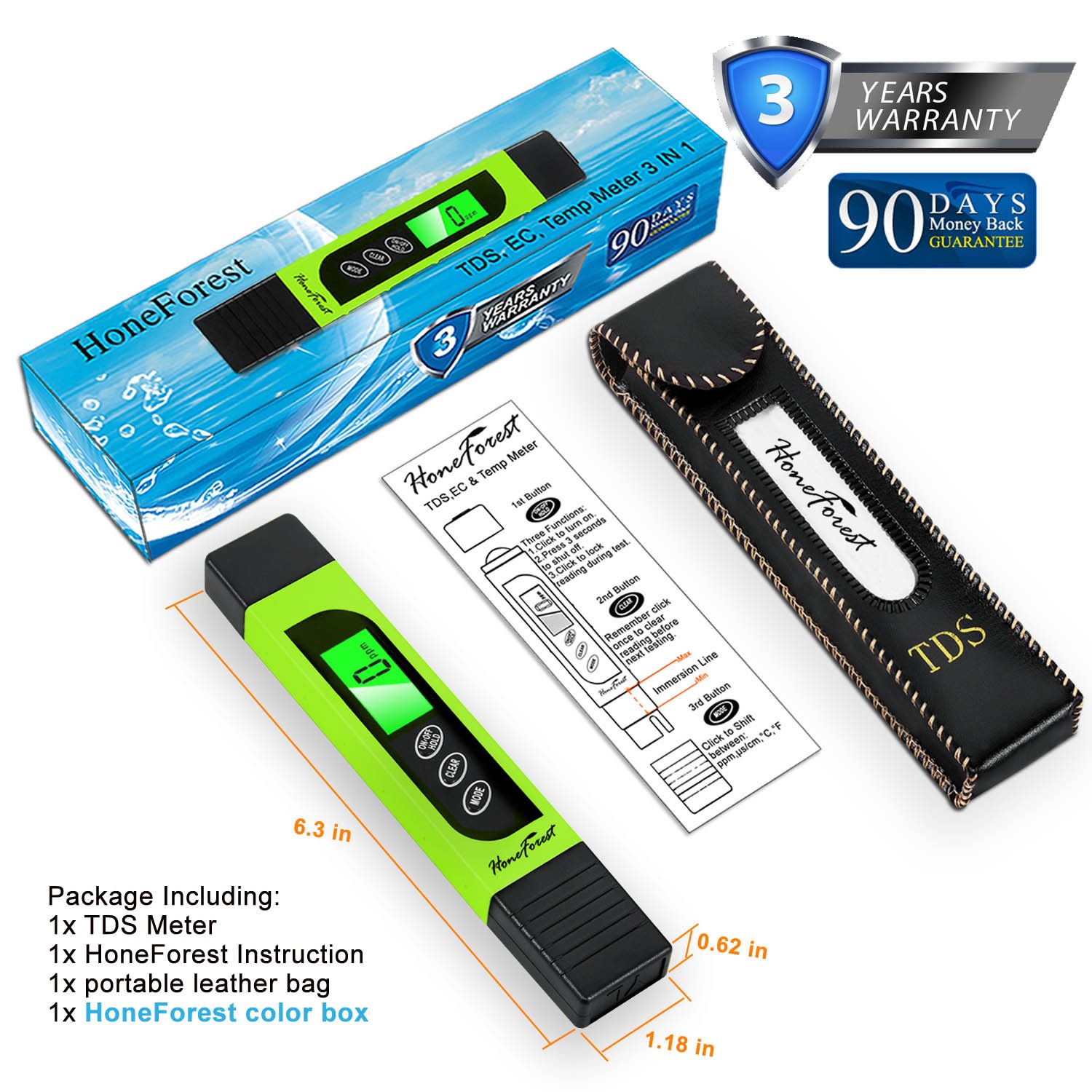Greatest Product Digital TDS-Meter, Accurate and Reliable, HoneForest TDS, EC & Temp Meter 3 in 1, 0-9990ppm, Ideal Water-Tester-PPM-Meter(Green) 50% Off Discount Digital TDS-Meter, Accurate and Reliable, HoneForest TDS, EC & Temp Meter 3 in 1, 0-9990ppm, Ideal Water-Tester-PPM-Meter(Green)