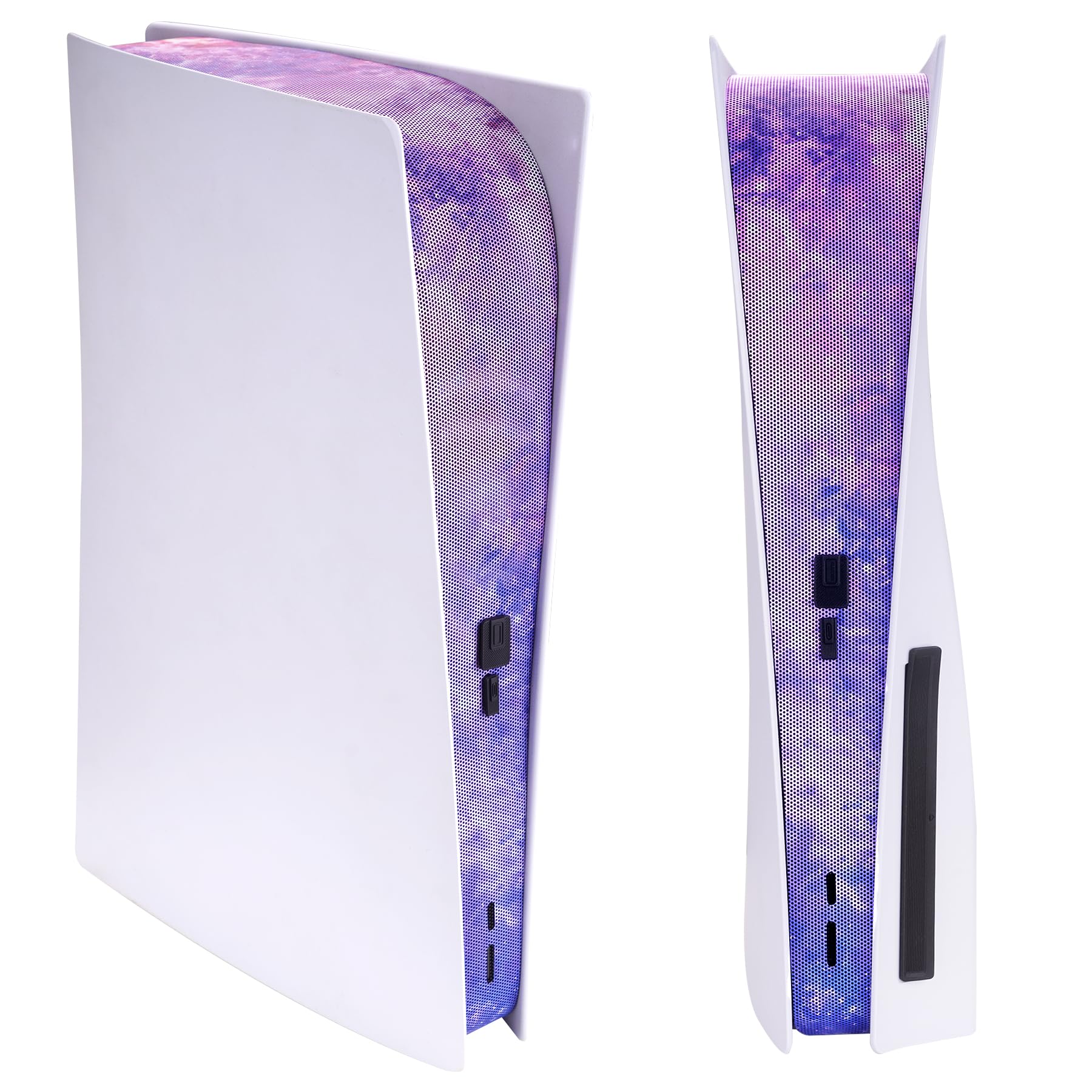 PlayVital Dust Filter and Port Plug Set for ps5 Disc & Digital Console – Breathable Anti-Dust Cover Net with 12 Silicone Plugs, Easy-Install Dust Proof Kit for ps5 Accessories - Nebula Galaxy